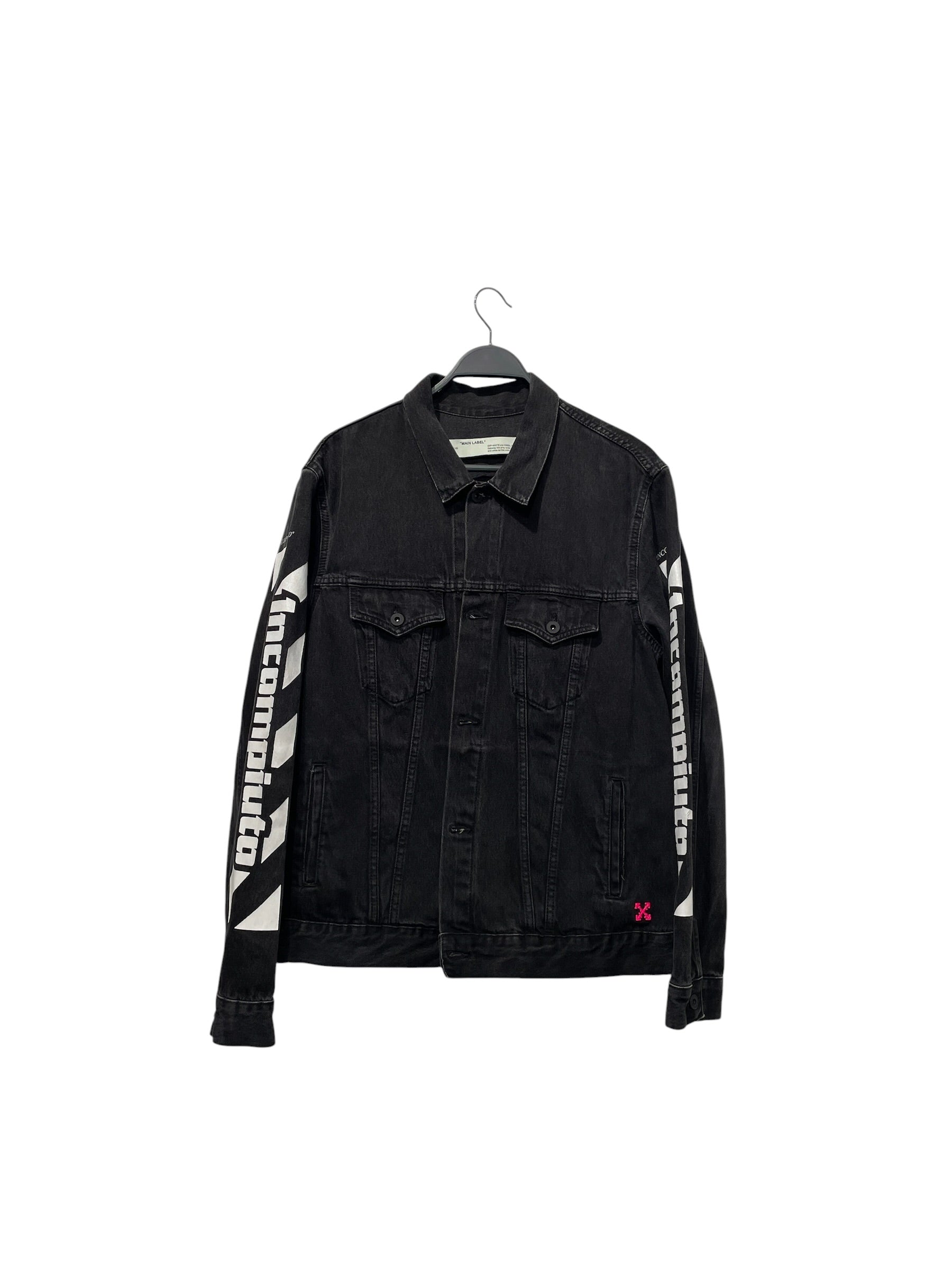 OFF-WHITE/Denim Jkt/M/Cotton/BLK/Graphic/incompleto jacket view 1