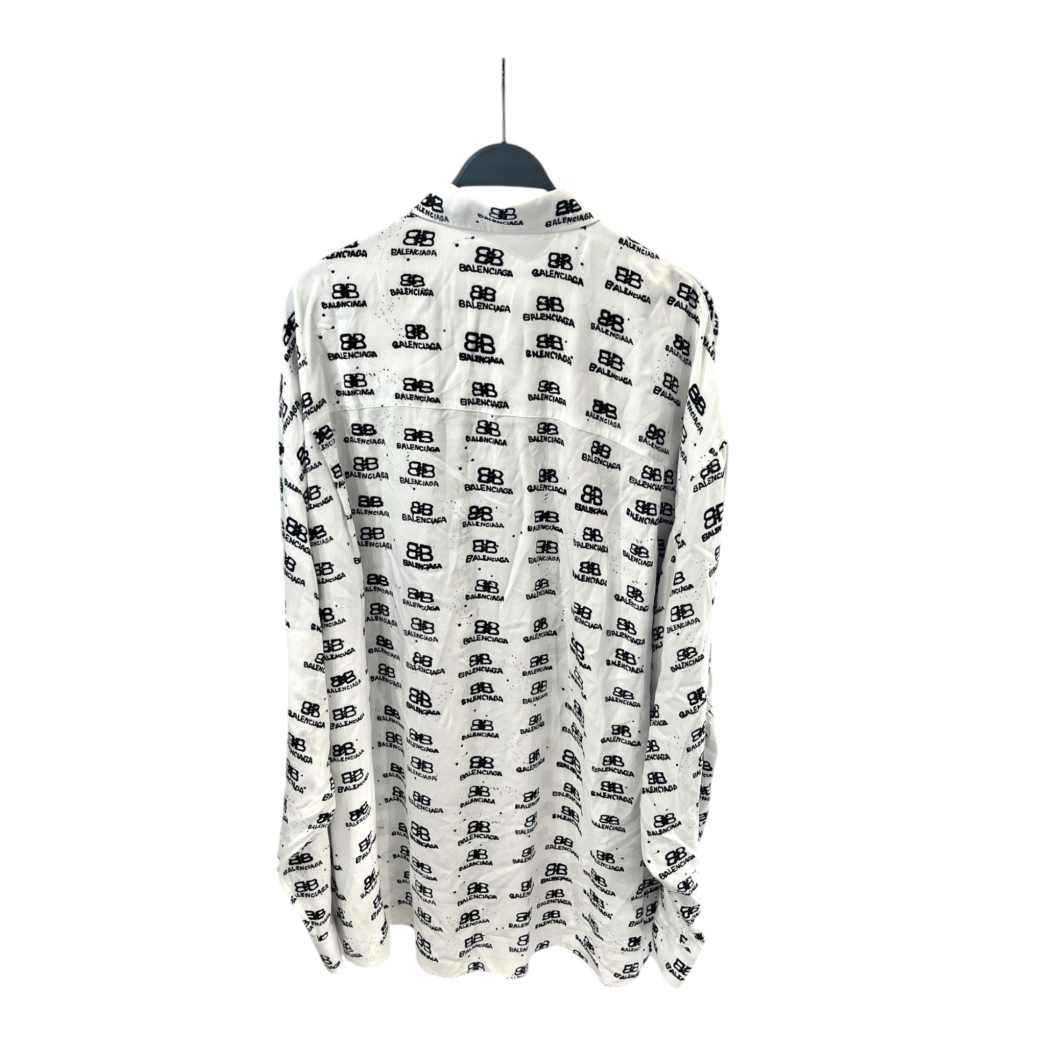 BALENCIAGA/LS Shirt/4/Cotton/WHT/SPLATTER DOUBLE B GARDE ROBE view 2