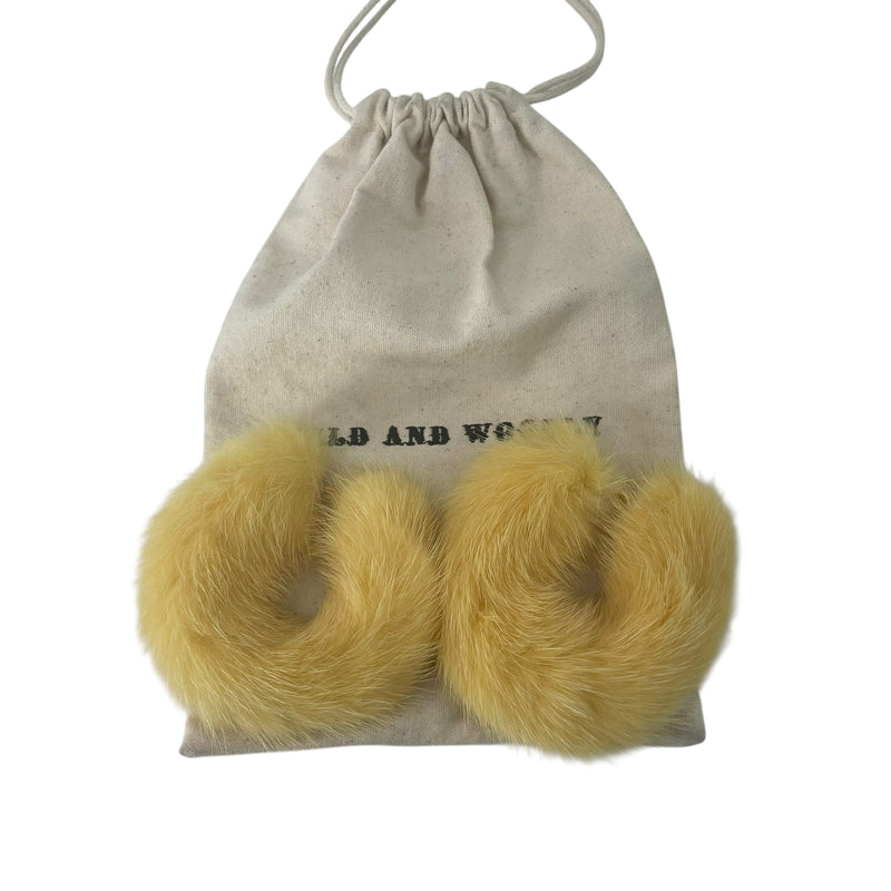WILD AND WOOLY/Earrings/Fur/YEL/MINK CIRCLE EARRING