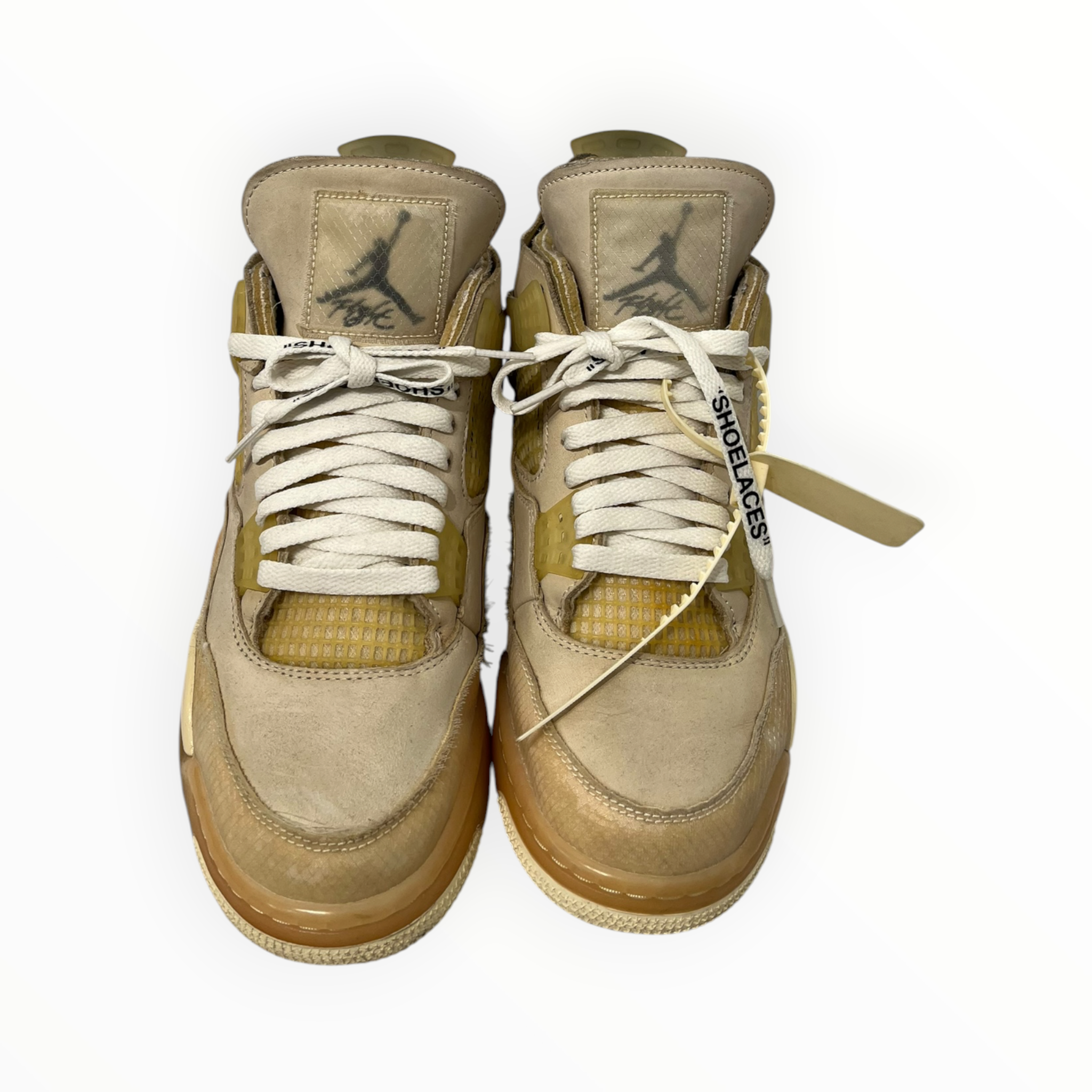 OFF-WHITE/Low-Sneakers/US 9/Cotton/CRM/AIR JORDAN 4 OFF WHITE SAIL view 3