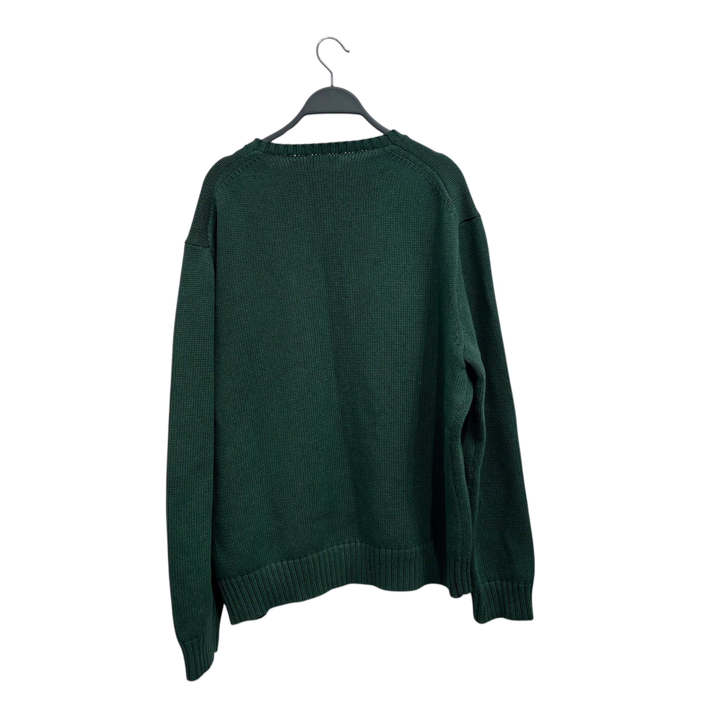 RALPH LAUREN/Heavy Sweater/XL/Graphic/Cotton/GRN/Embroidered Teddy with Buttons view 2