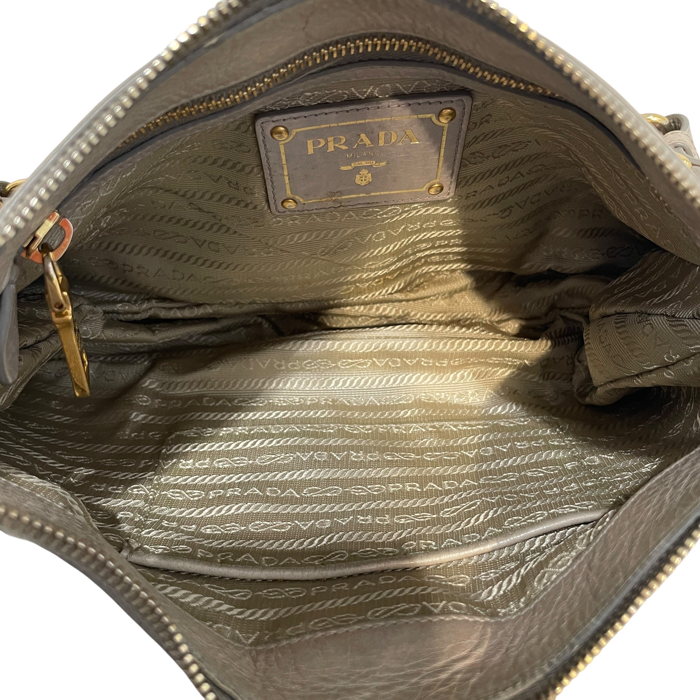 PRADA/Hand Bag/Leather/CRM/Vitello Shine Shouldr Bag view 4
