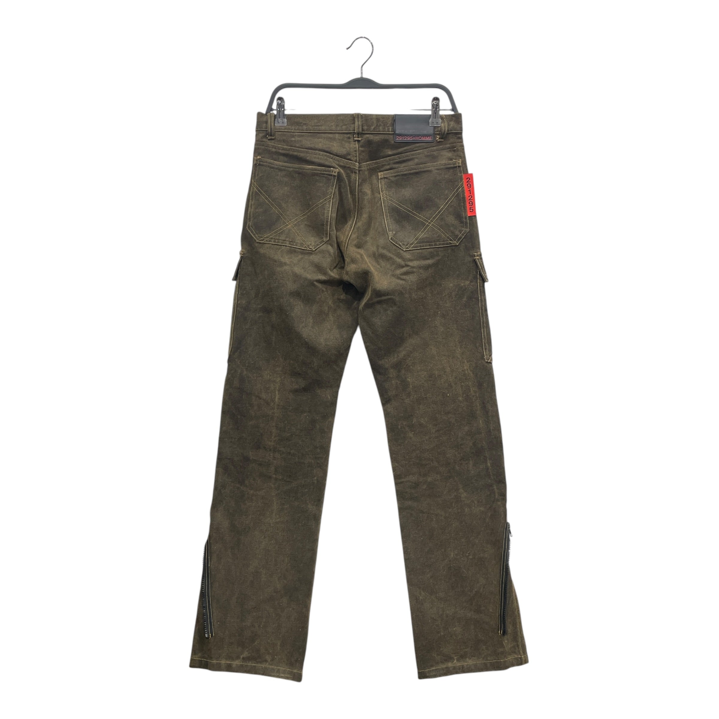291295=HOMME/Straight Pants/2/Cotton/BRW/DOUBLE POCKET FRONT view 2