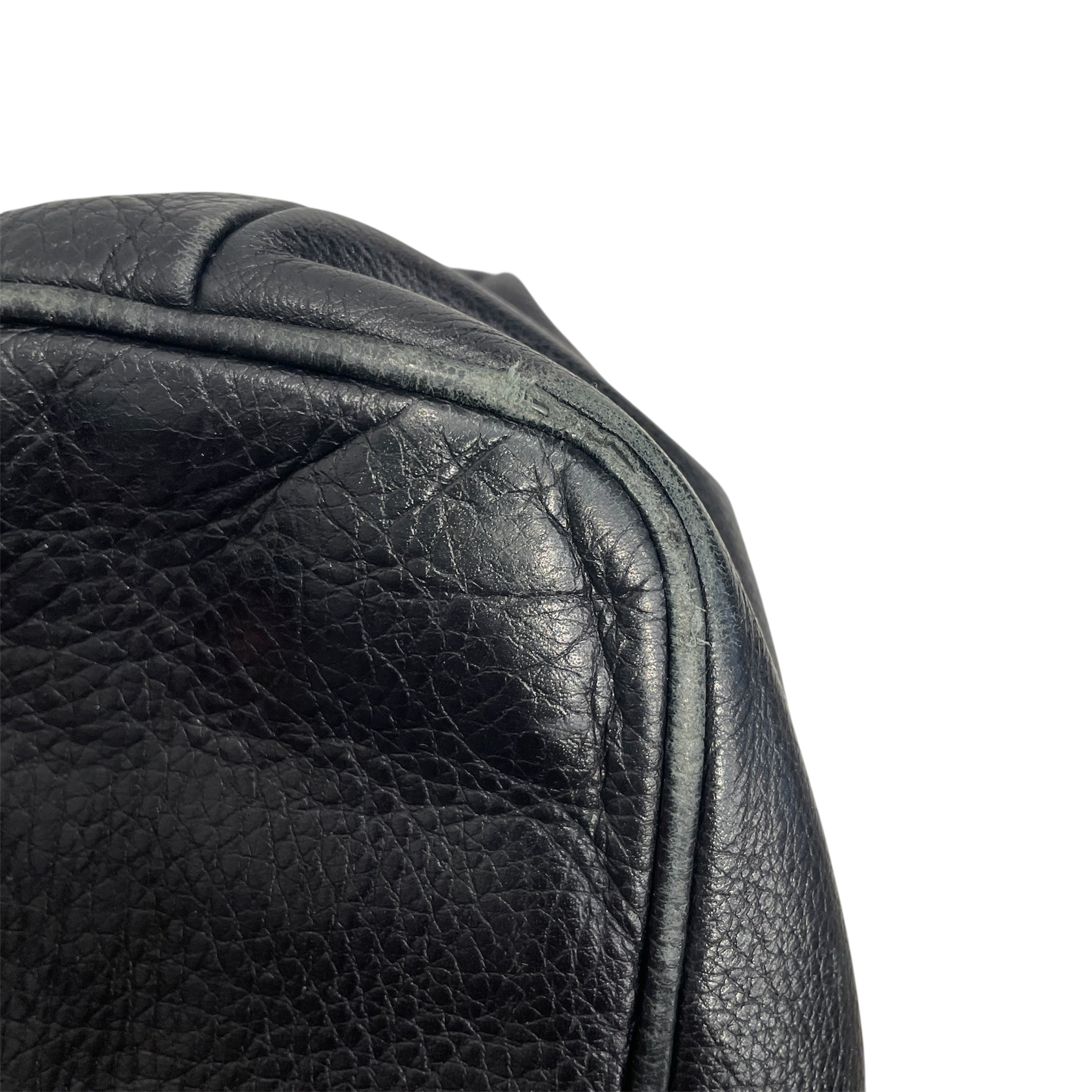 PRADA/Tote Bag/Leather/BLK/OUTER LEATHER LOGO view 7