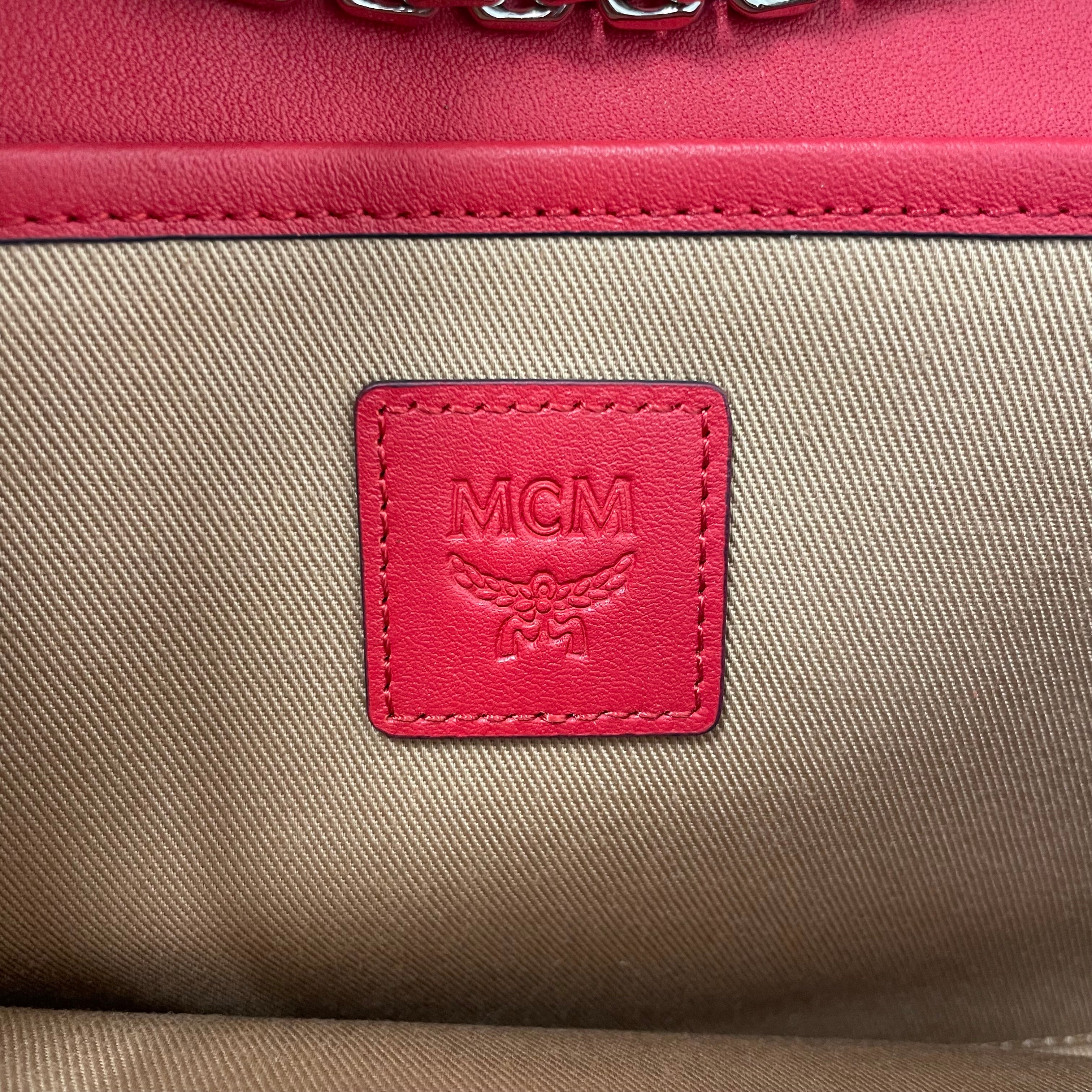 MCM/Cross Body Bag/Monogram/Leather/RED/slvr hrdwr small envelope view 5