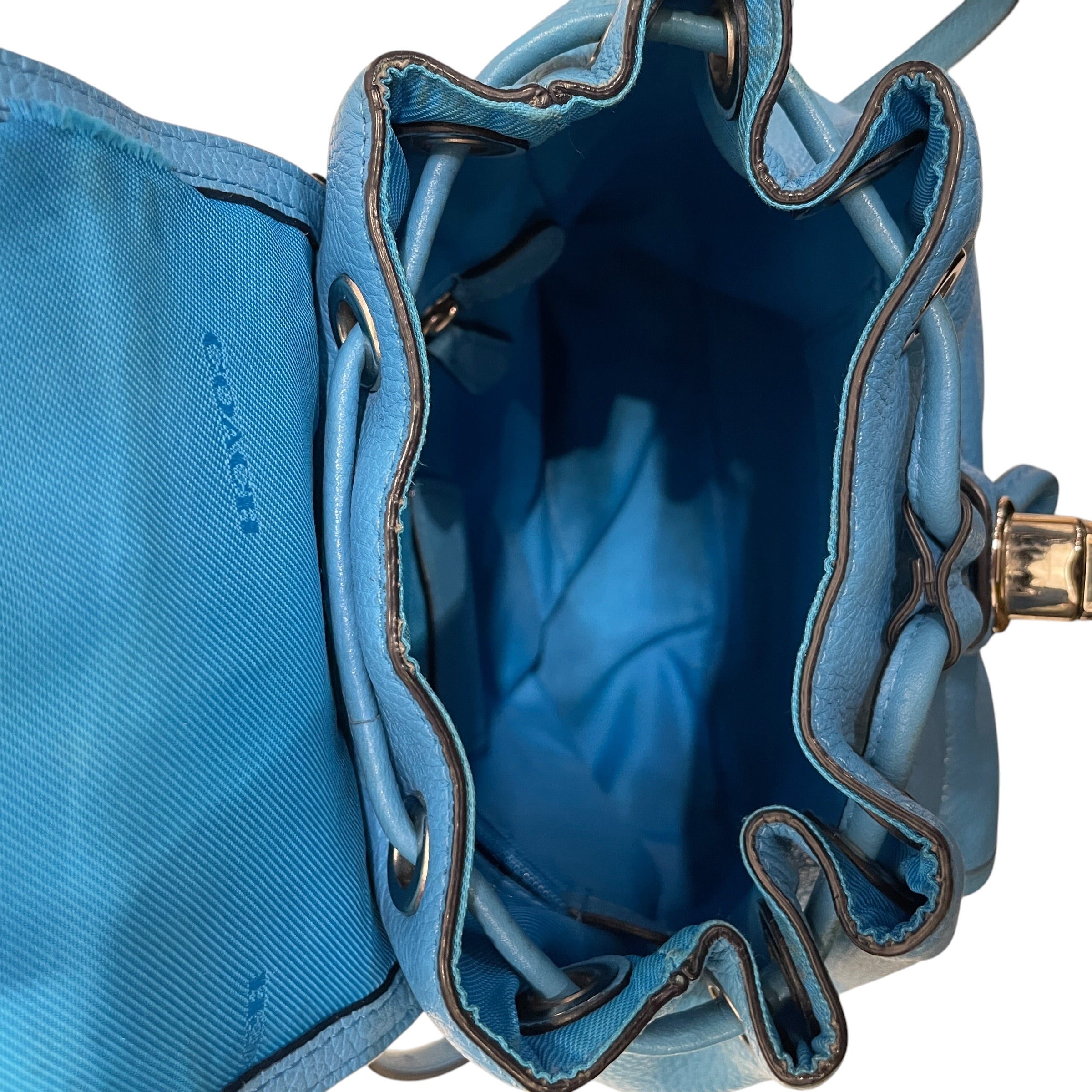 COACH/Backpack/Leather/BLU/TWIST CLASP/ POCKET SIDE STUDS view 7