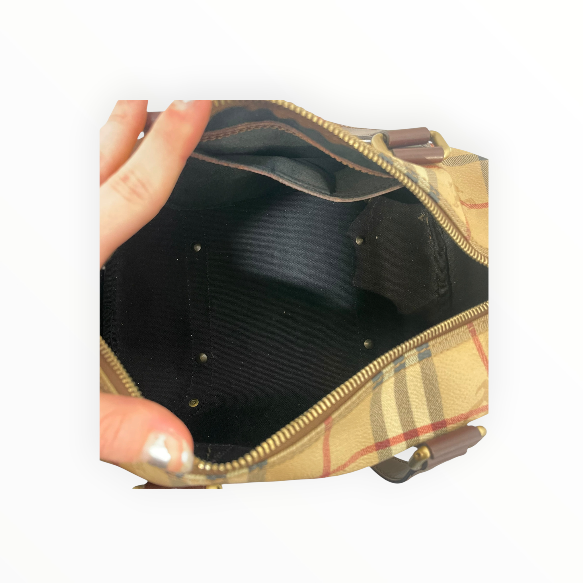 BURBERRY/Boston Bag/Plaid/Leather/BRW/HAYMARKET CHECK BOSTON BAG view 4