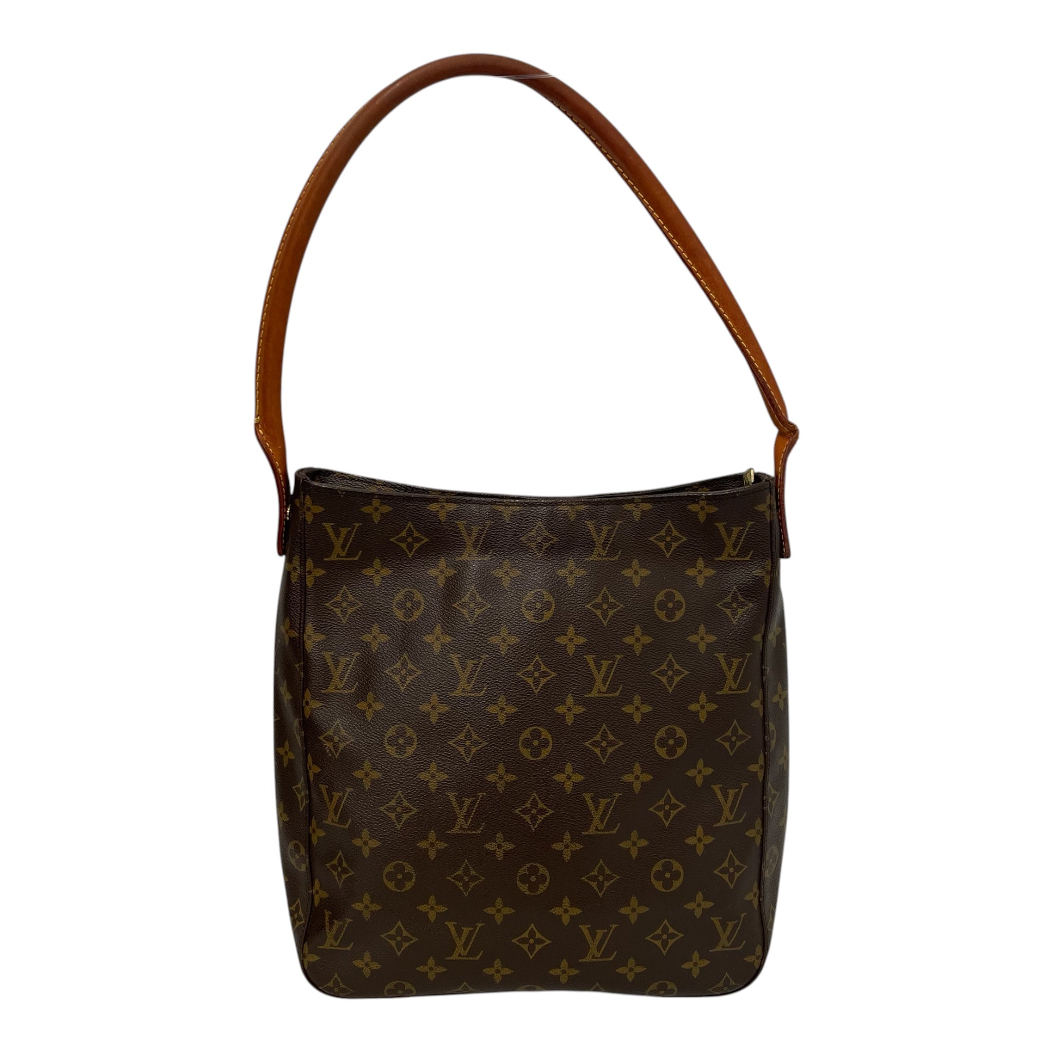 LOUIS VUITTON/Hand Bag/Hombre Check/Leather/BRW/Looping monogram canvas view 1