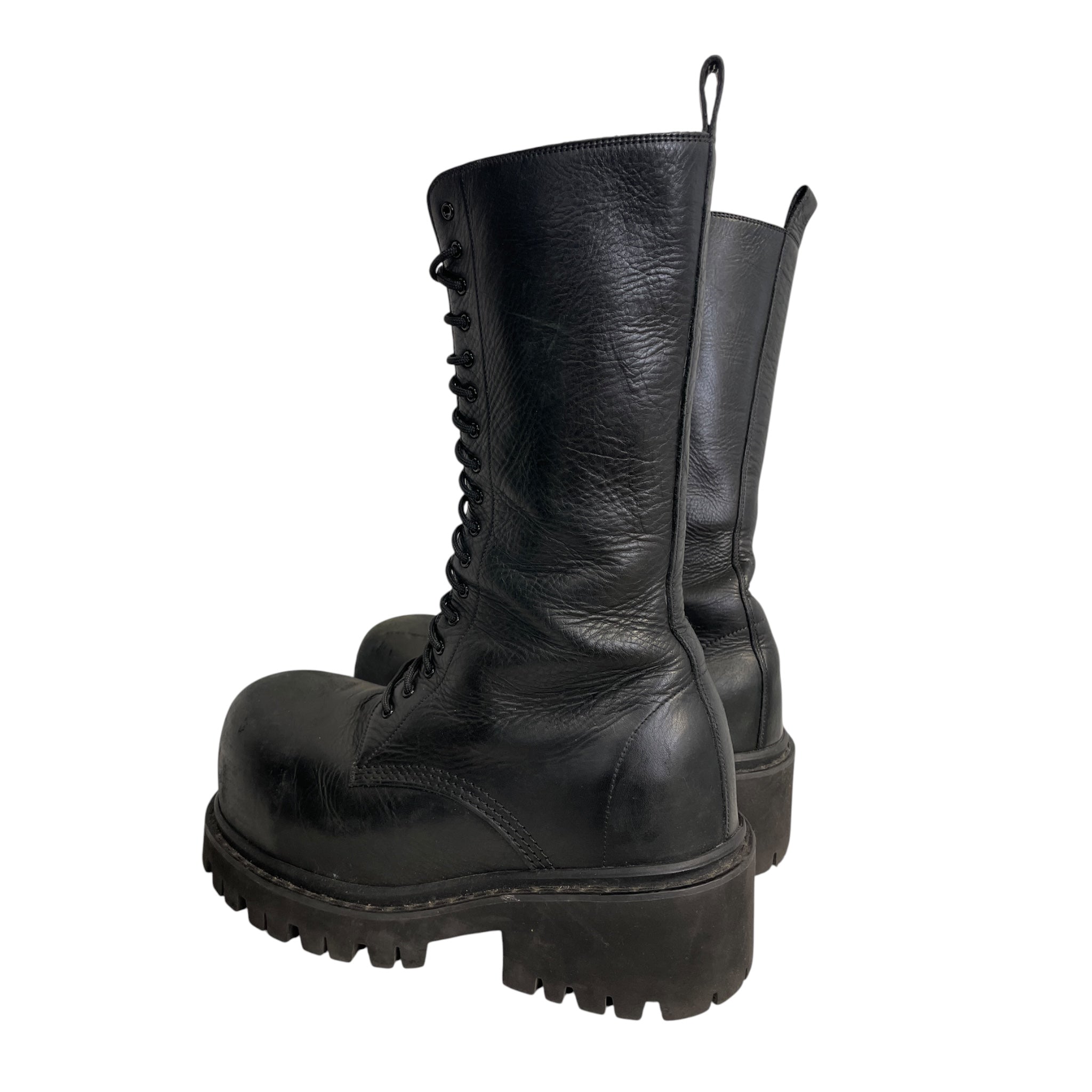 BALENCIAGA/Lace Up Boots/US 9/Leather/BLK/STOMPER BOOT BLK view 2