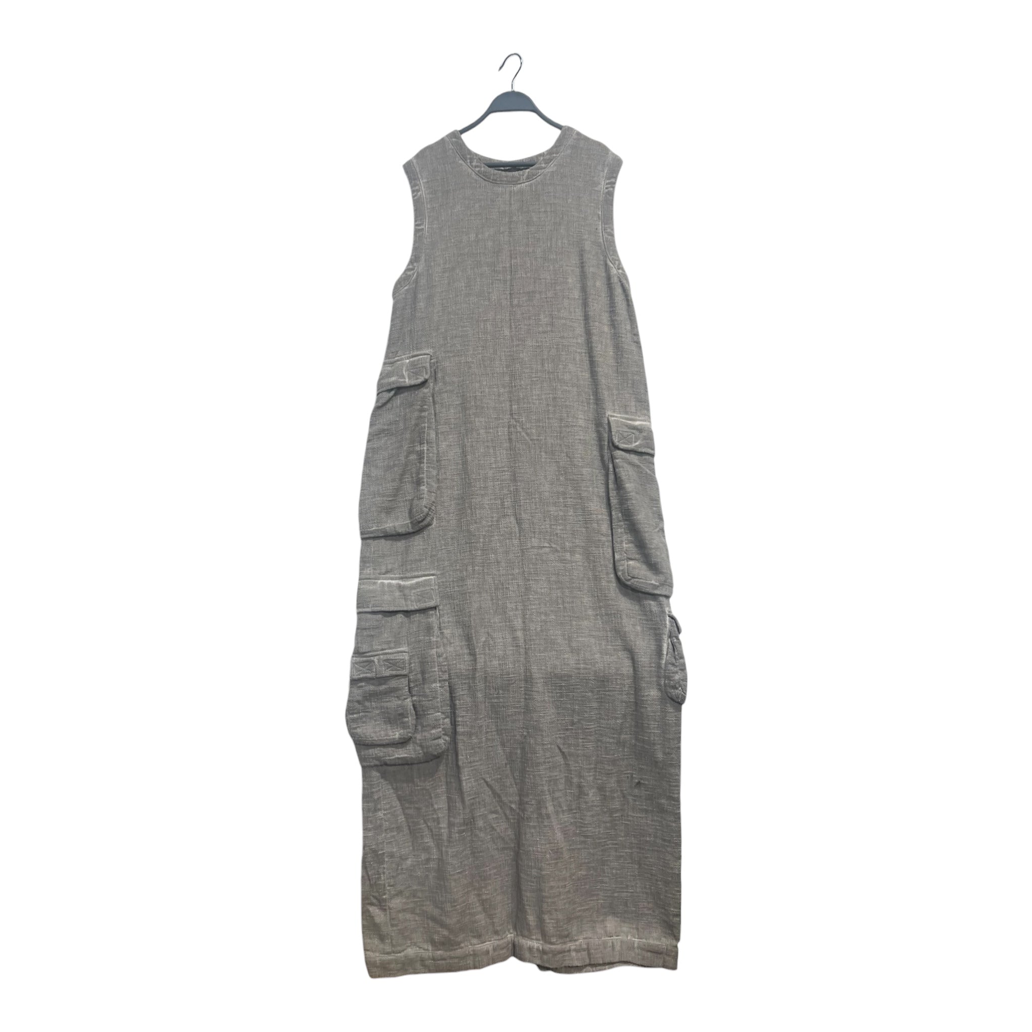 ARMY OF ME/SS Dress/S/Cotton/GRY/Maxi Length/CARGO-OVERDYED- view 1