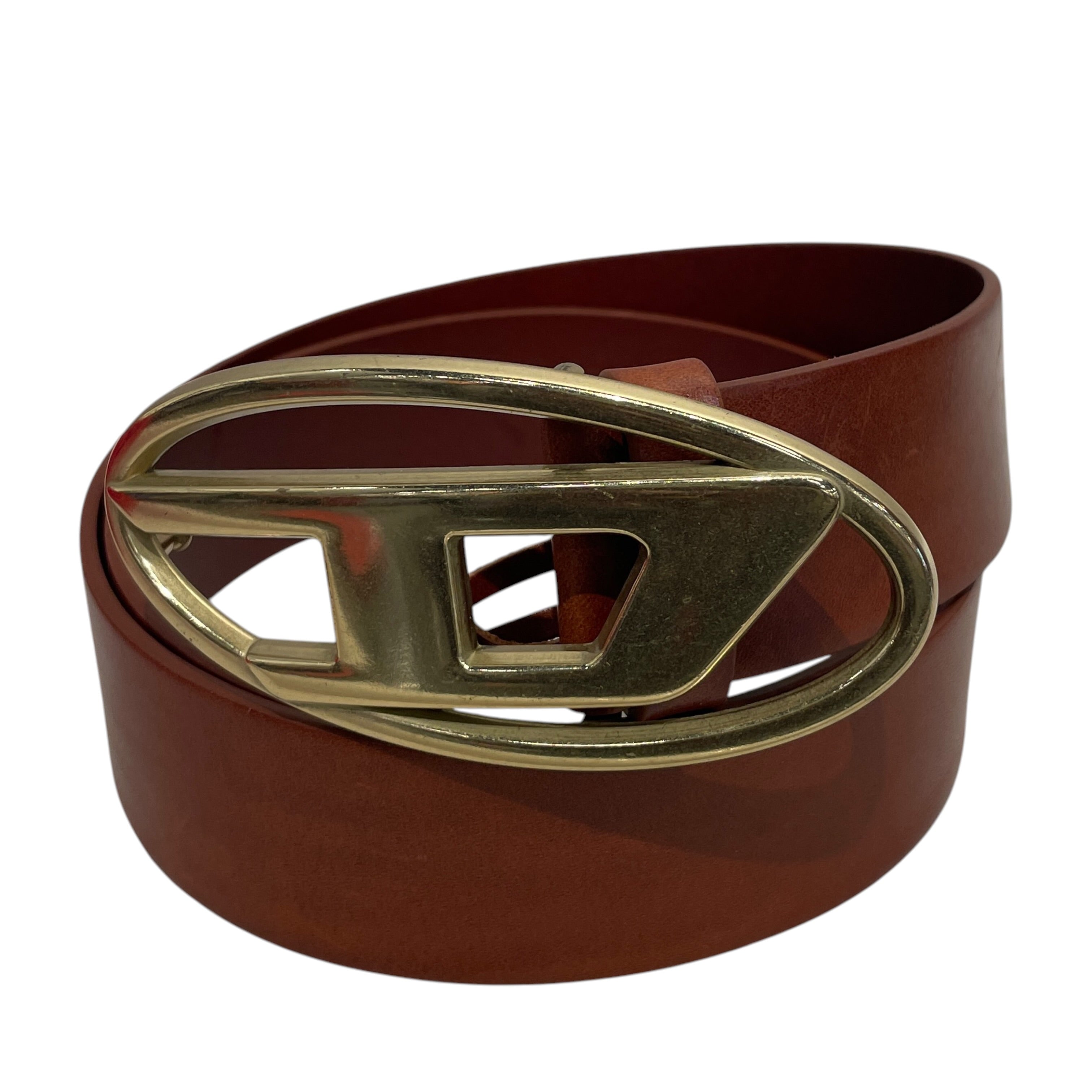 DIESEL/Belt/Leather/BRW/M's/OVAL D LOGO BELT view 1