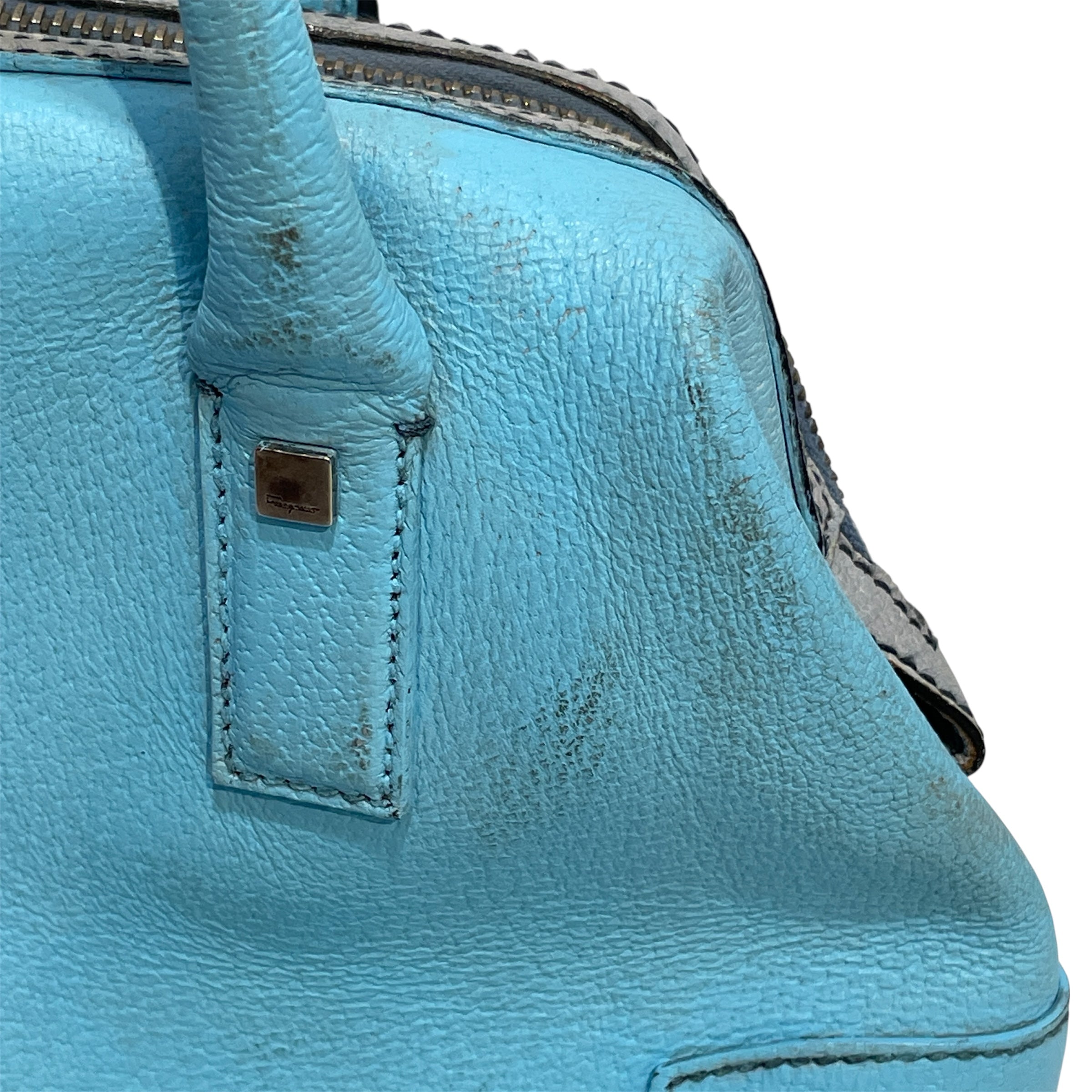 Salvatore Ferragamo/Tote Bag/Leather/BLU/Leather Top Handle Plain Bag view 6