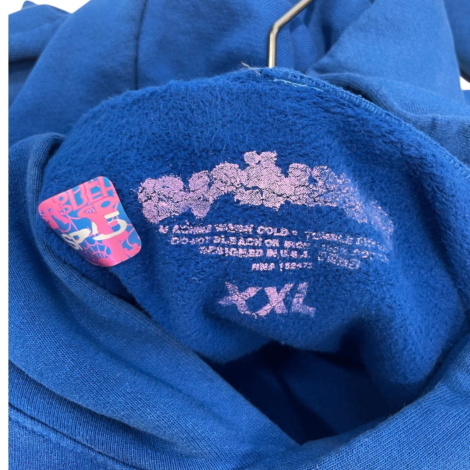 Sp5der/Hoodie/XXL/Cotton/BLU/555 555 pink stars view 3