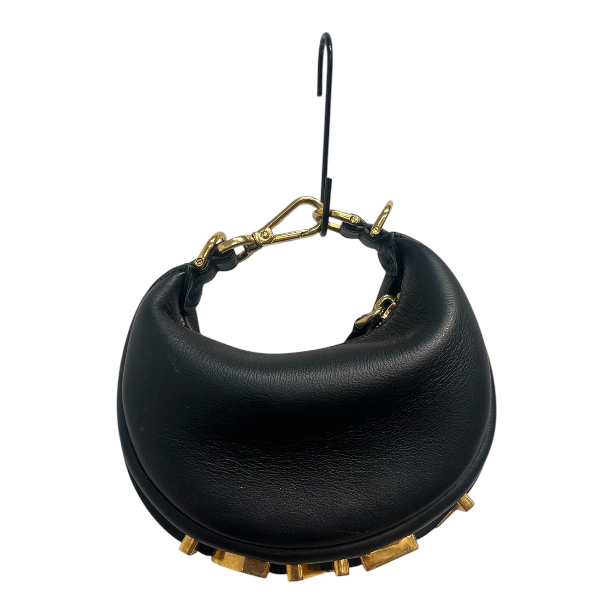 FENDI/Clutch Bag/Leather/BLK/FENDI GOLD BOTTOM view 1