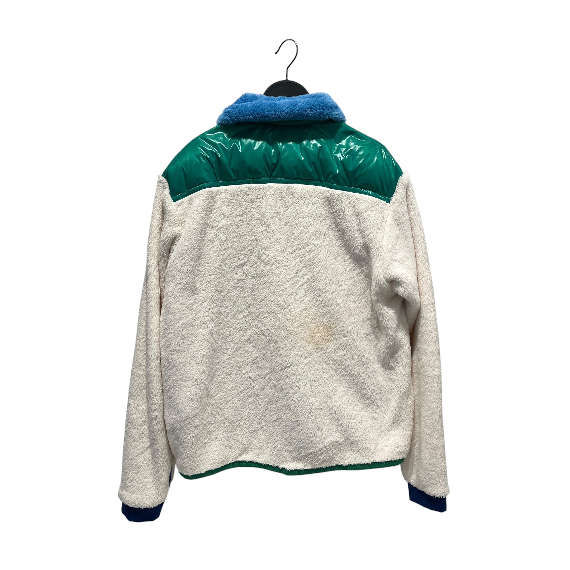 MONCLER/Fleece Jkt/L/WHT/grenoble full zip green panel view 2