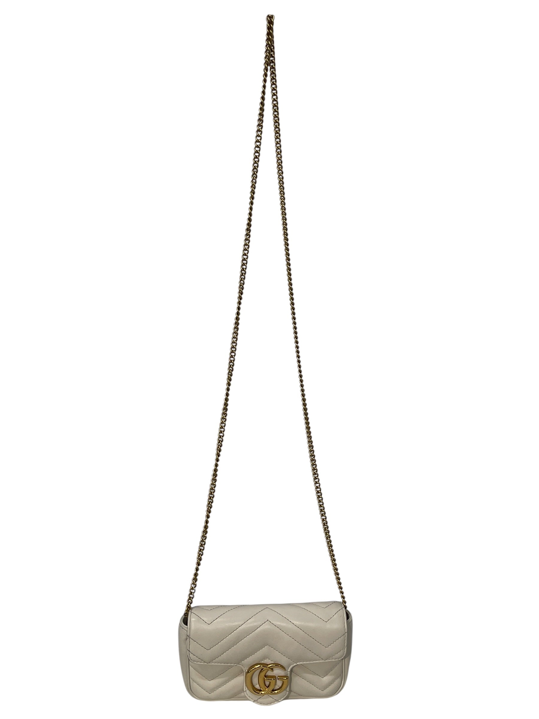 GUCCI/Cross Body Bag/Leather/CRM/marmont mini view 1