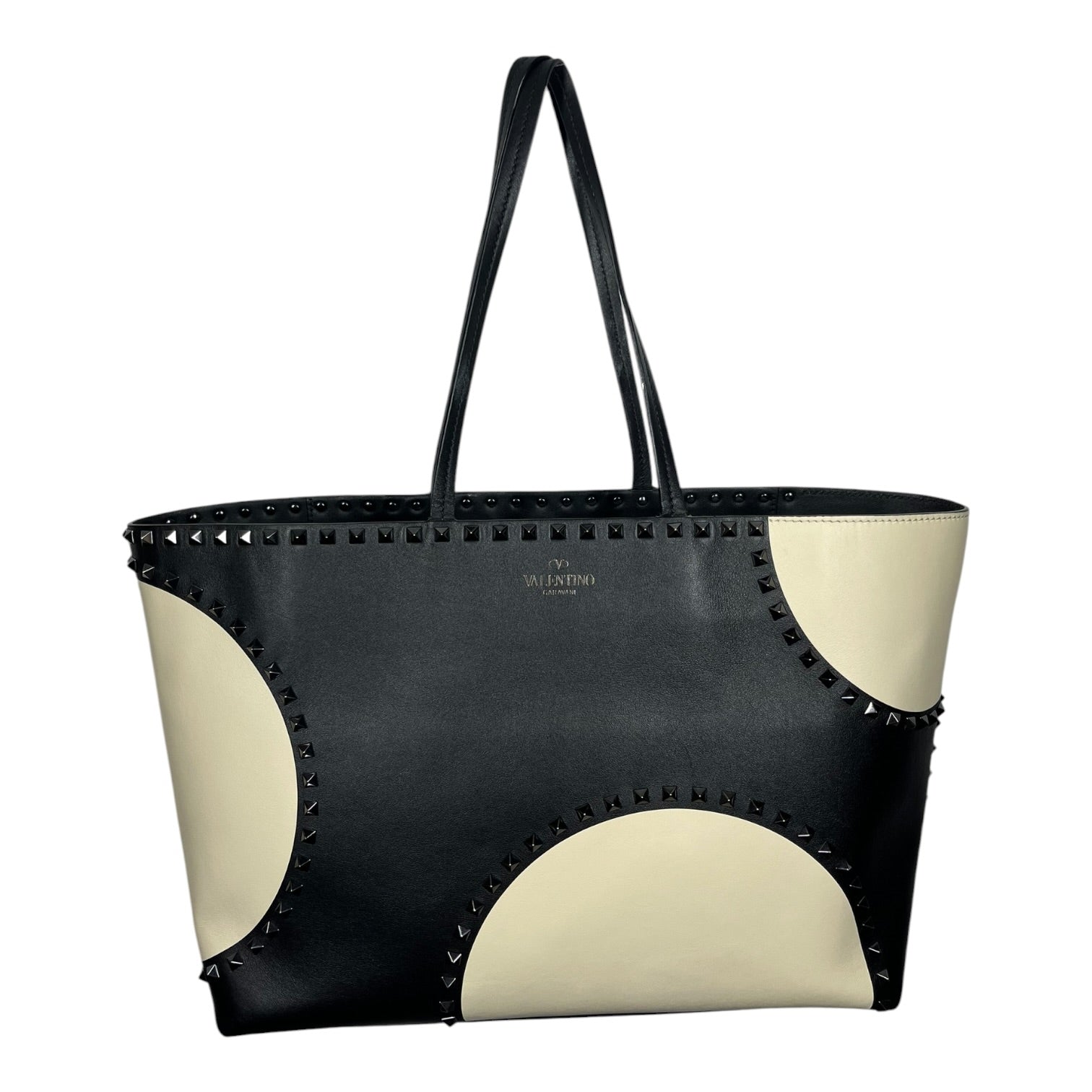 VALENTINO/Tote Bag/Leather/BLK/Rockstud Macro Pois Tote view 1