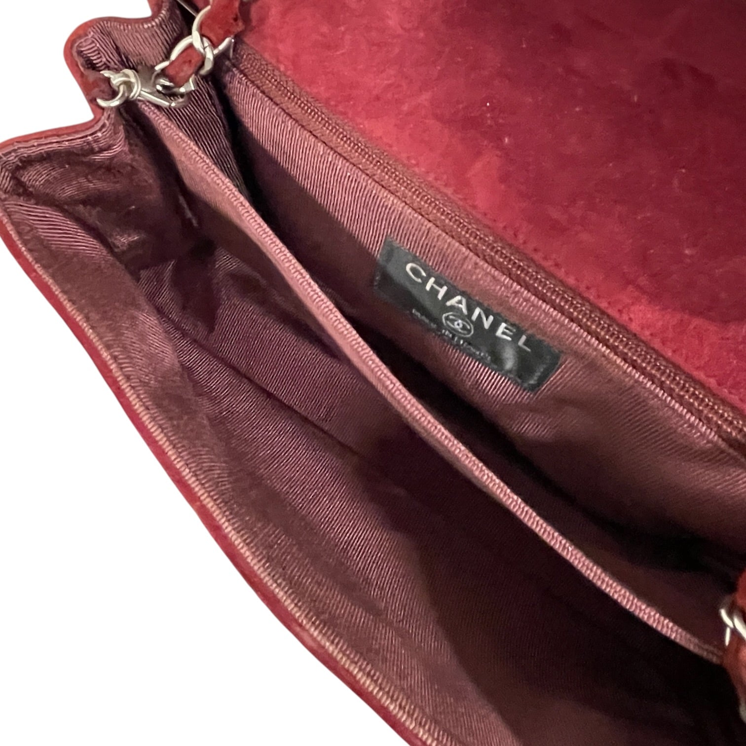 CHANEL/Cross Body Bag/Suede/RED/Red Chane Reissue Cross Body view 4