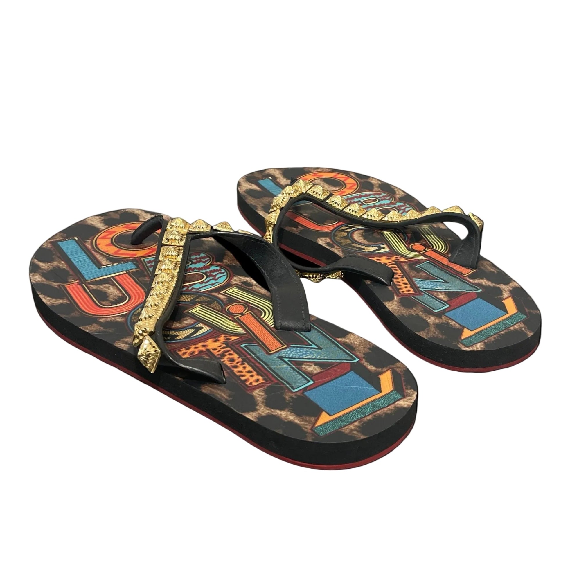 Christian Louboutin/Sandals/EU 38/All Over Print/MLT/Leopard Print gold view 2