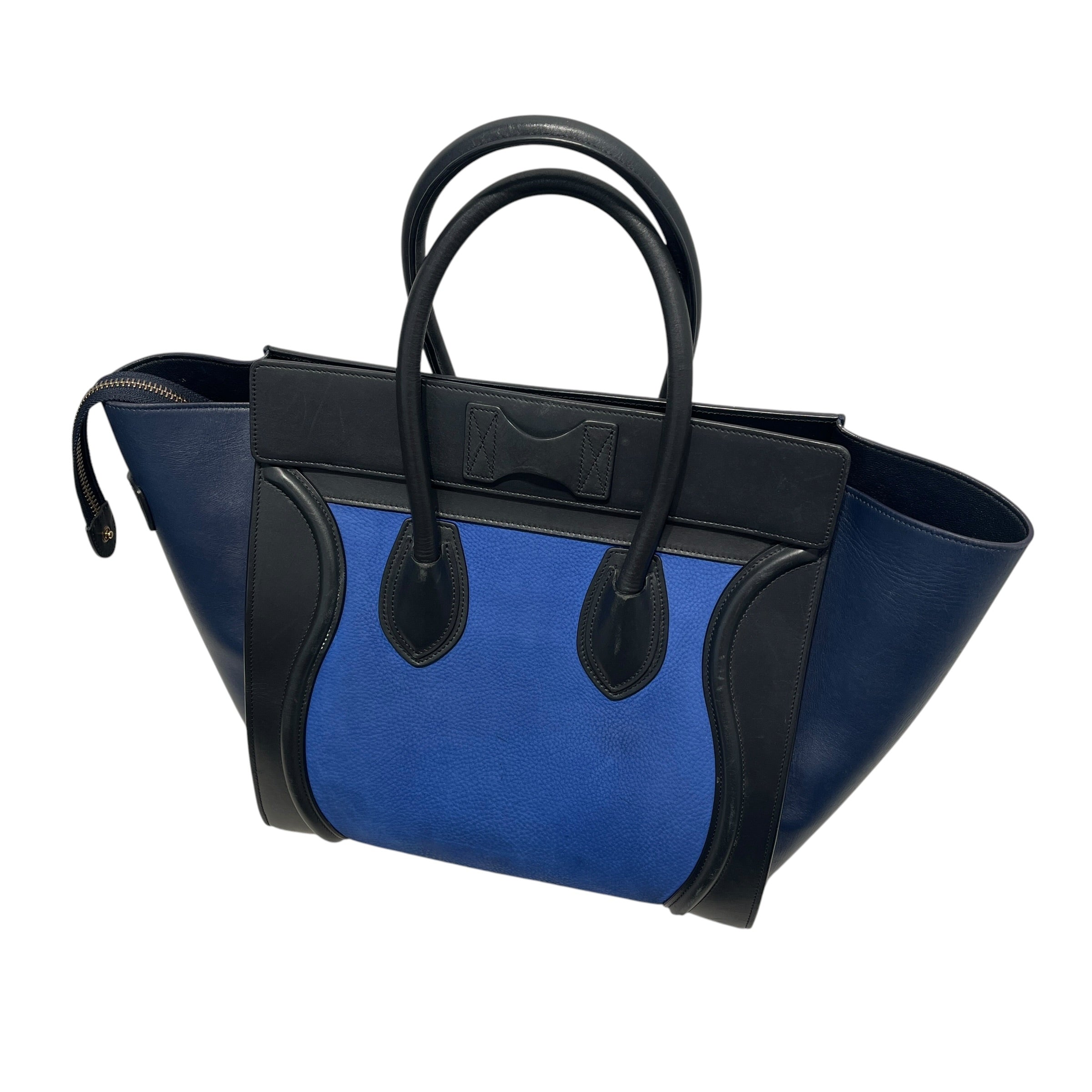 CELINE/Tote Bag/Border/Leather/BLU/Mini Luggage Tote in Blue view 8