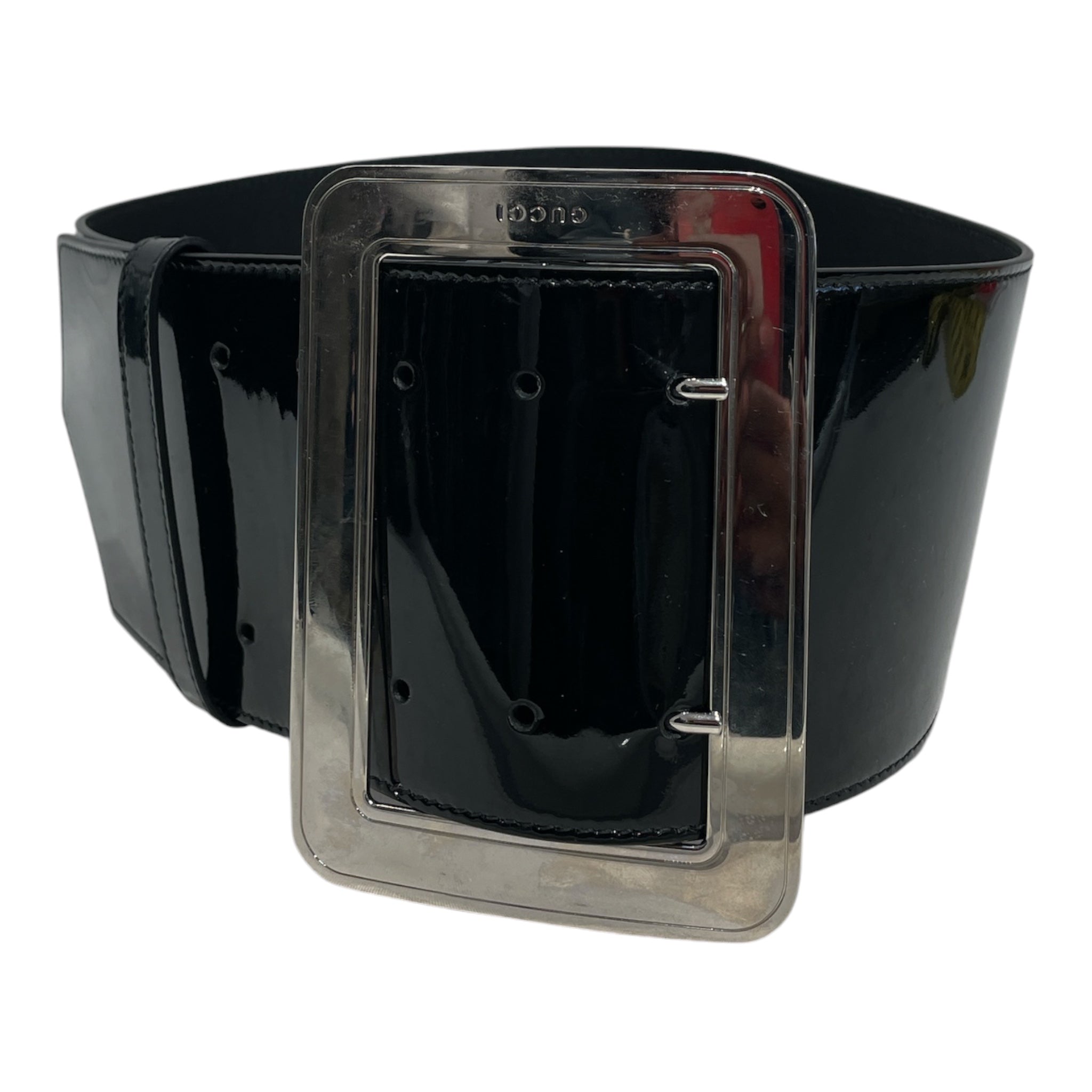 GUCCI/Belt/Leather/BLK/L's/WIDE /BLK/ PATENT BELT view 1