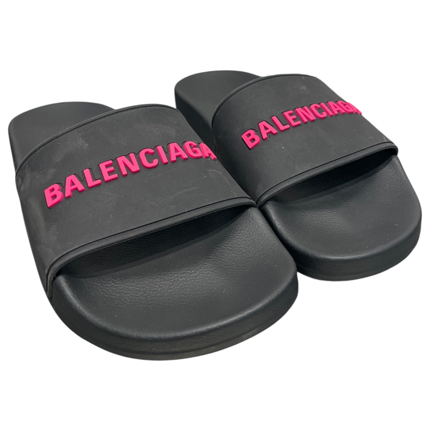 BALENCIAGA/Sandals/US 7/BLK/pink spellout view 1