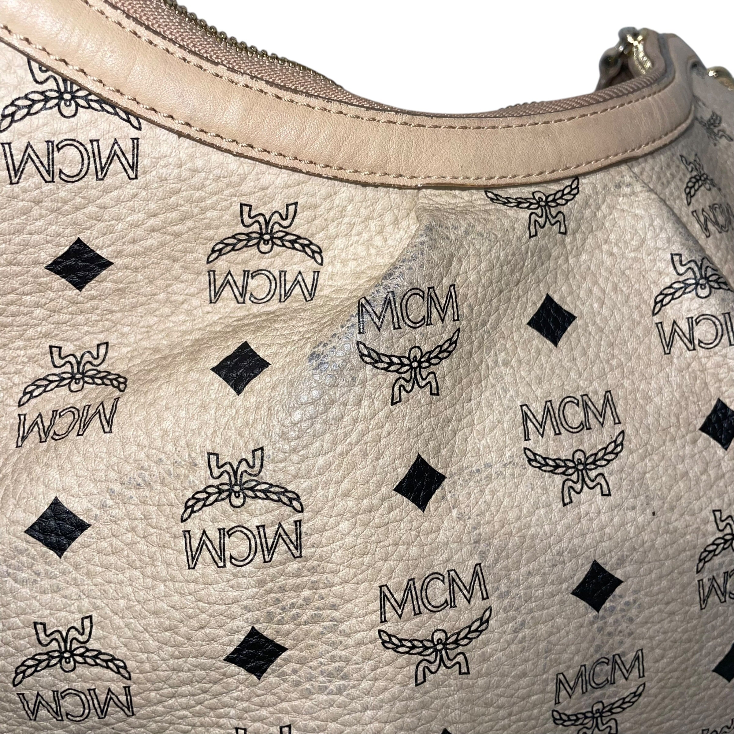 MCM/Boston Bag/Monogram/Leather/BEG/J6219 view 11