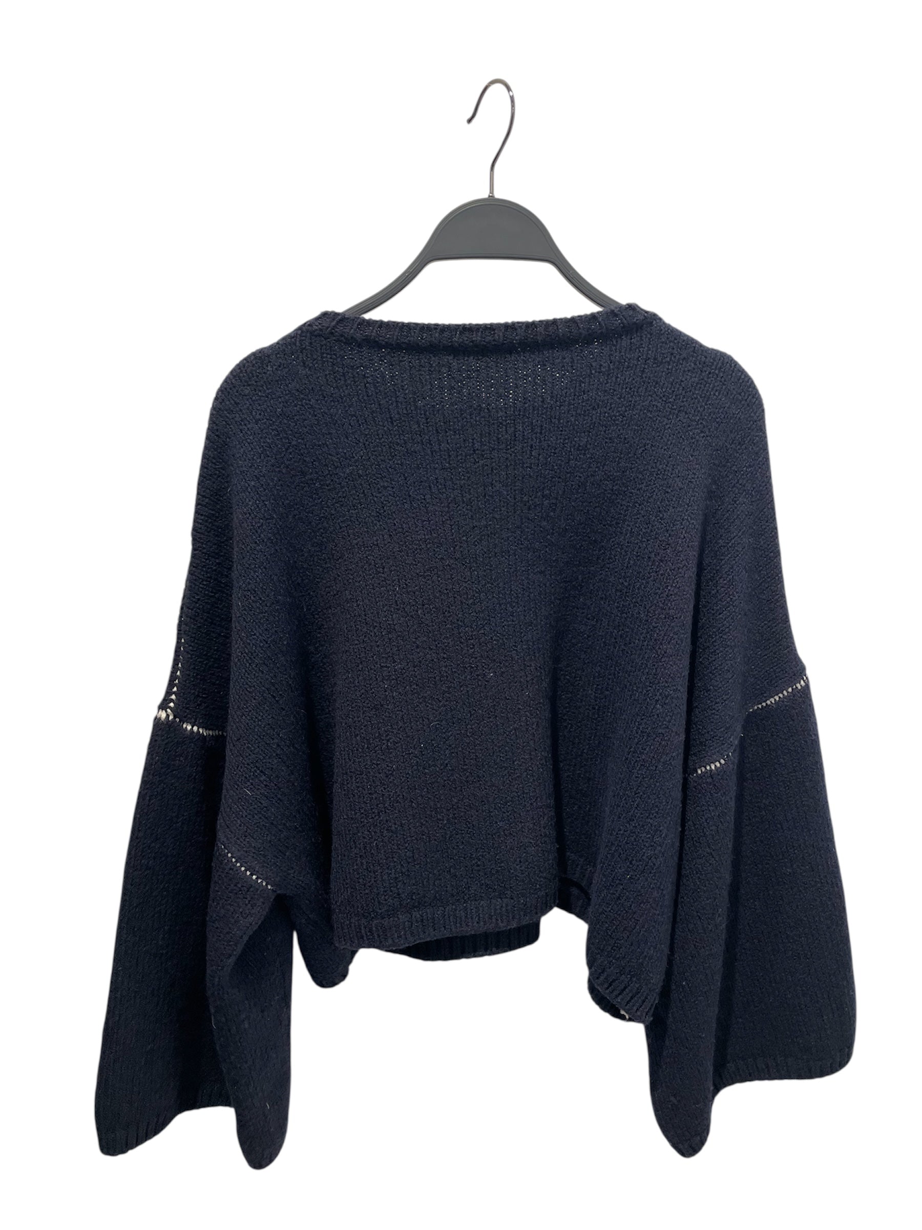 RAF SIMONS/Heavy Sweater/S/Wool/NVY/RS CROPPED view 2