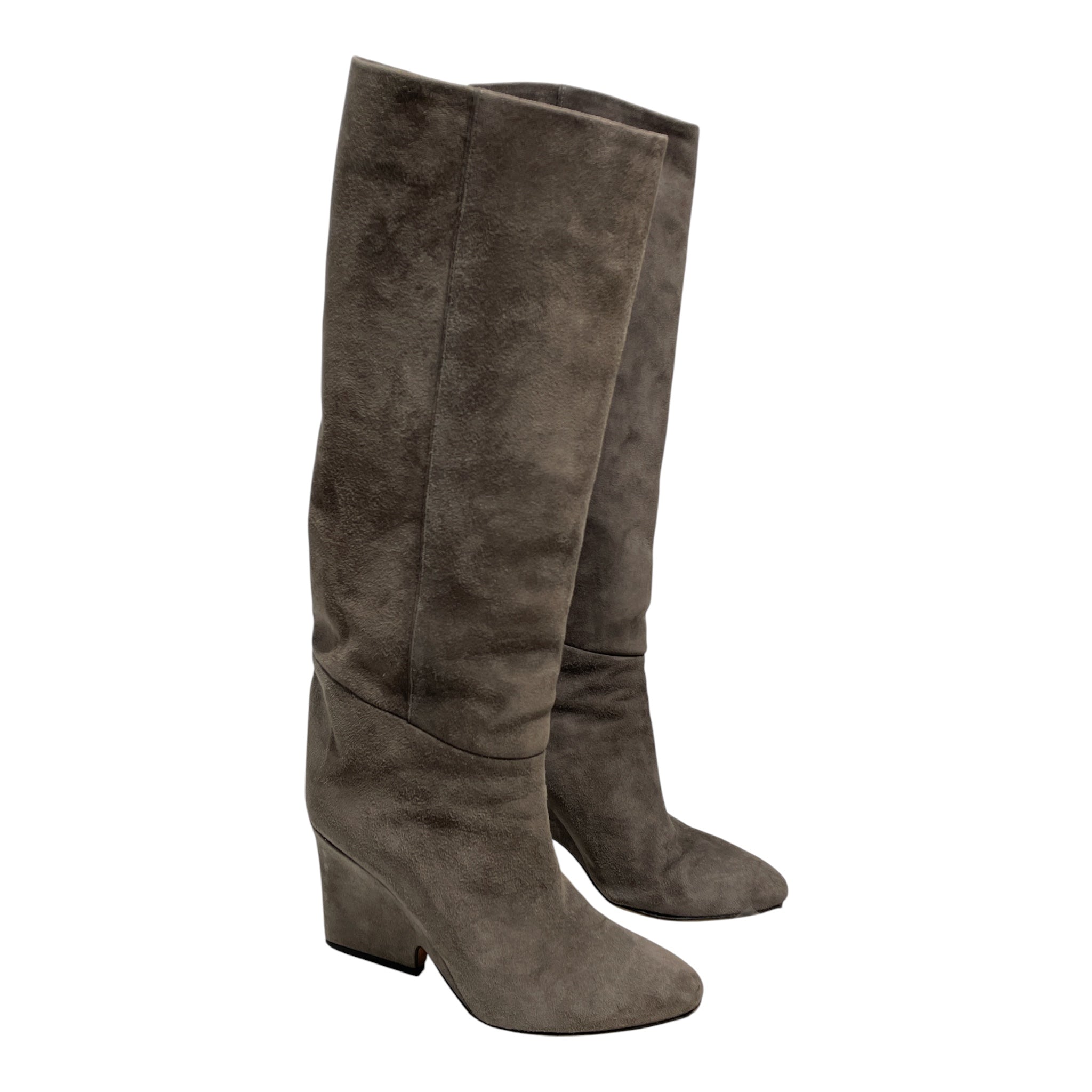 JIMMY CHOO/Long Boots/EU 36.5/Suede/GRY/Suede Wedge Boots view 1