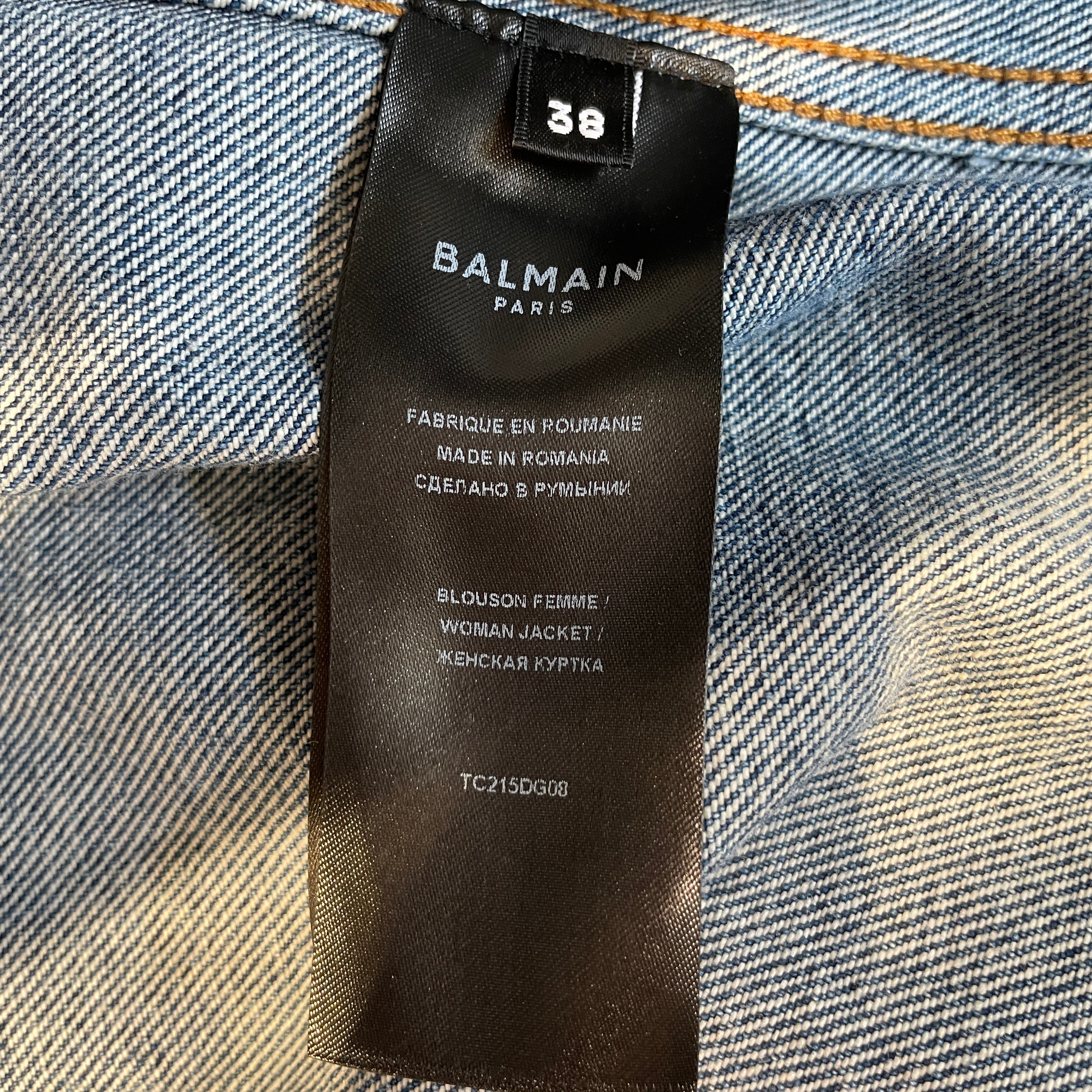 BALMAIN/Jacket/38/Denim/BLU/cropped denim jacket view 4