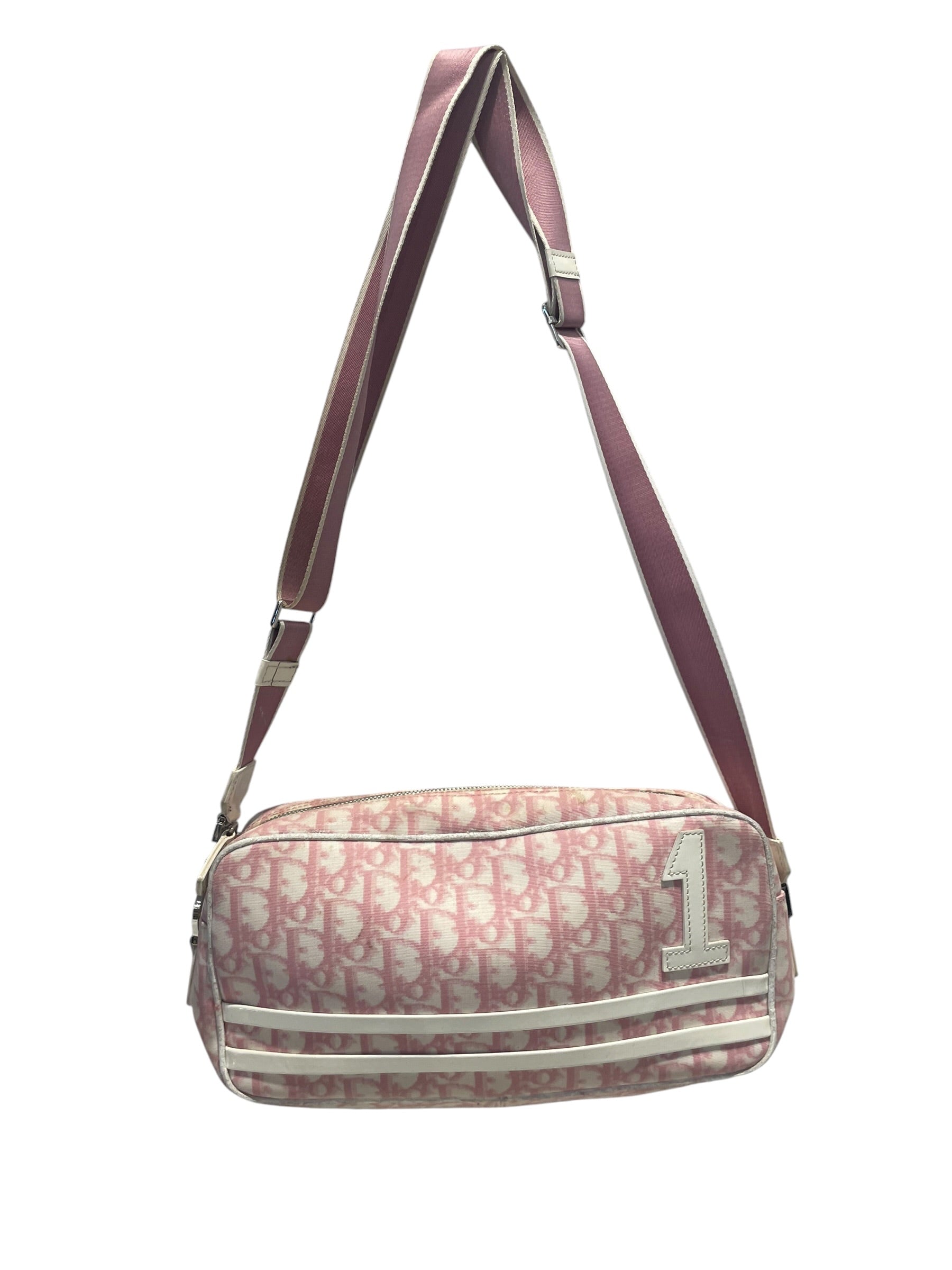 Christian Dior/Cross Body Bag/Leather/PNK/Trotter Canvas/Logo All Over view 1