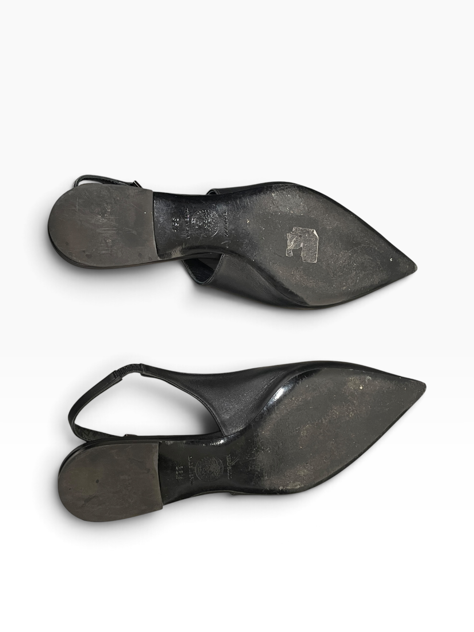 VERSACE/Sandals/EU 36.5/Leather/BLK/SLINGBACK POINT TOE view 4