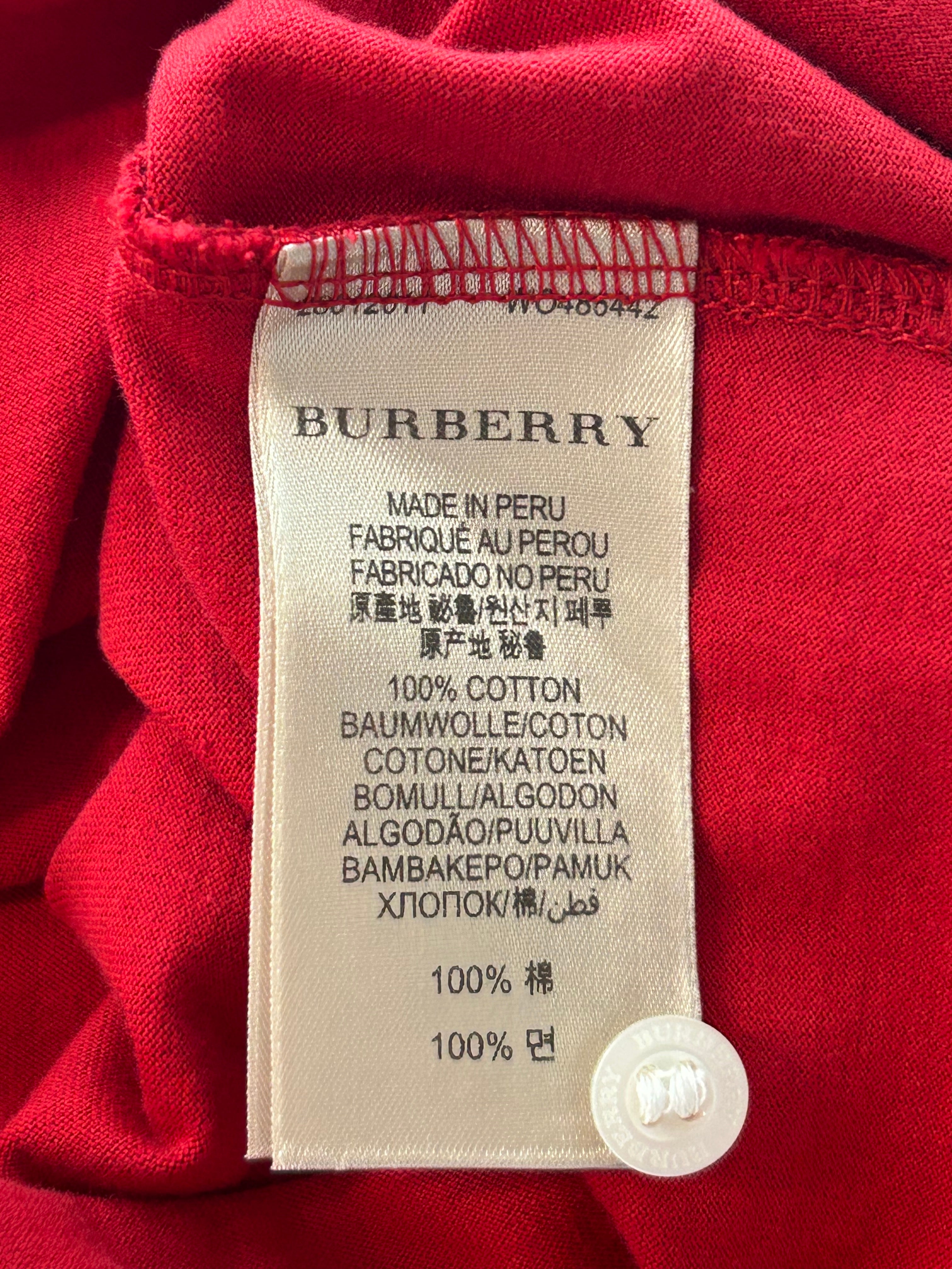 BURBERRY BRIT/Polo Shirt/XL/Cotton/RED/plaid inside view 3