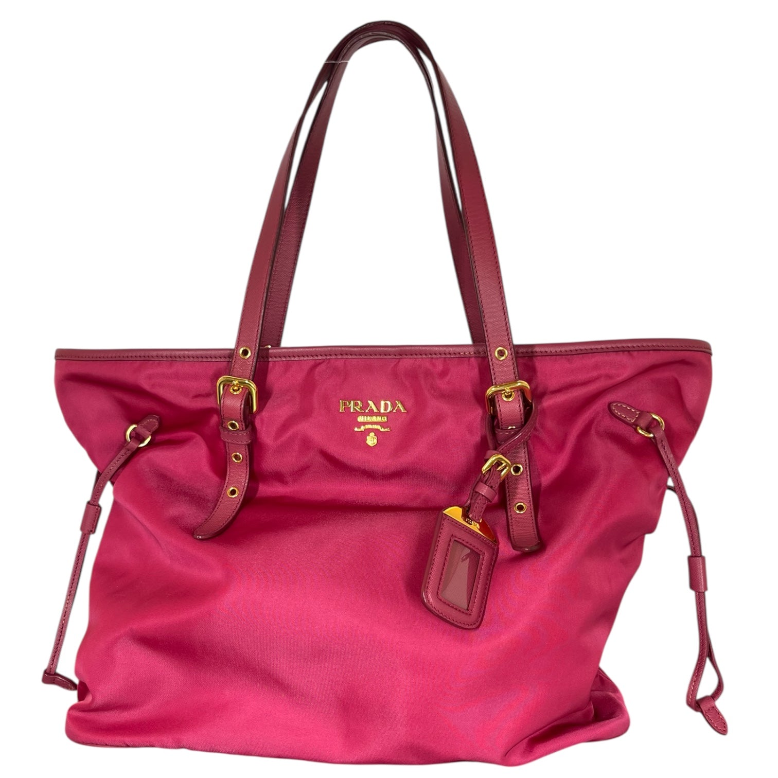 PRADA/Bag/Cotton/PNK/TESSUTO TOTE W/ LEATHER TRIM view 1