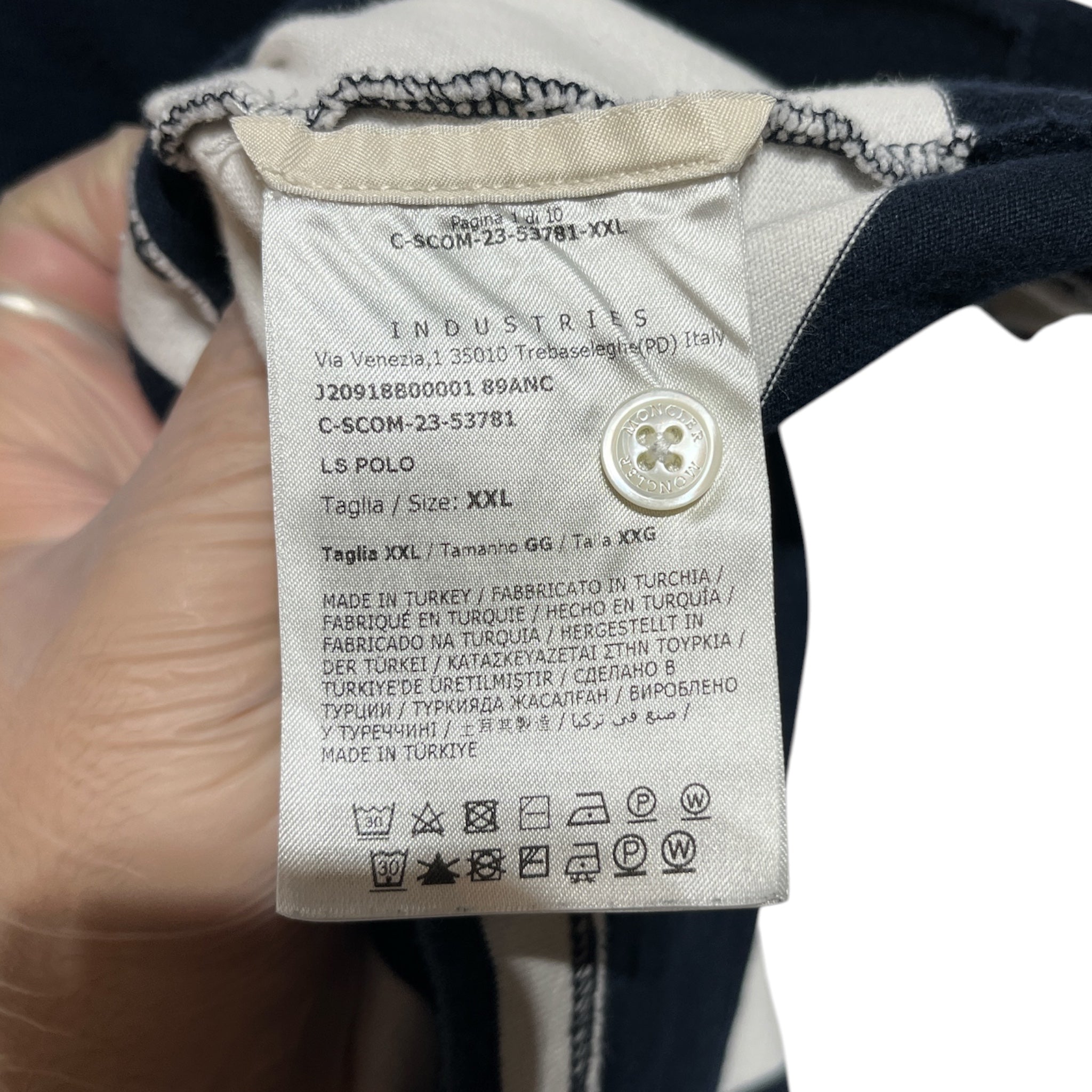 MONCLER/Polo Shirt/XXL/Cotton/NVY/Stripe/ view 4