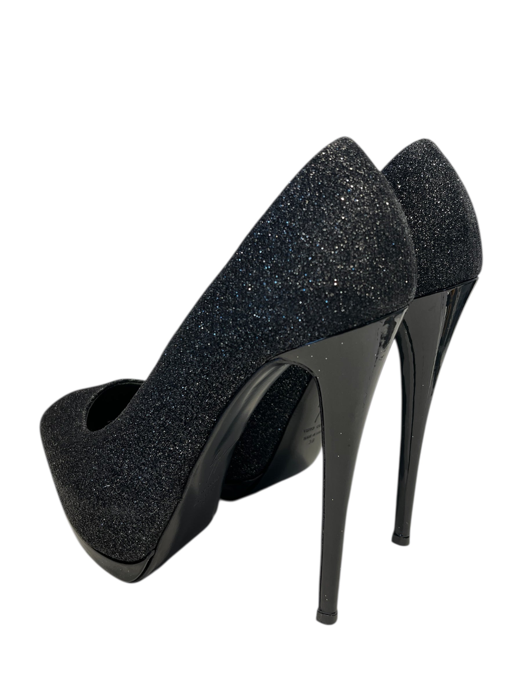 GIUSEPPE ZANOTTI DESIGN/Heels/US 8/Cotton/BLK/SPARKLY HEELS view 2