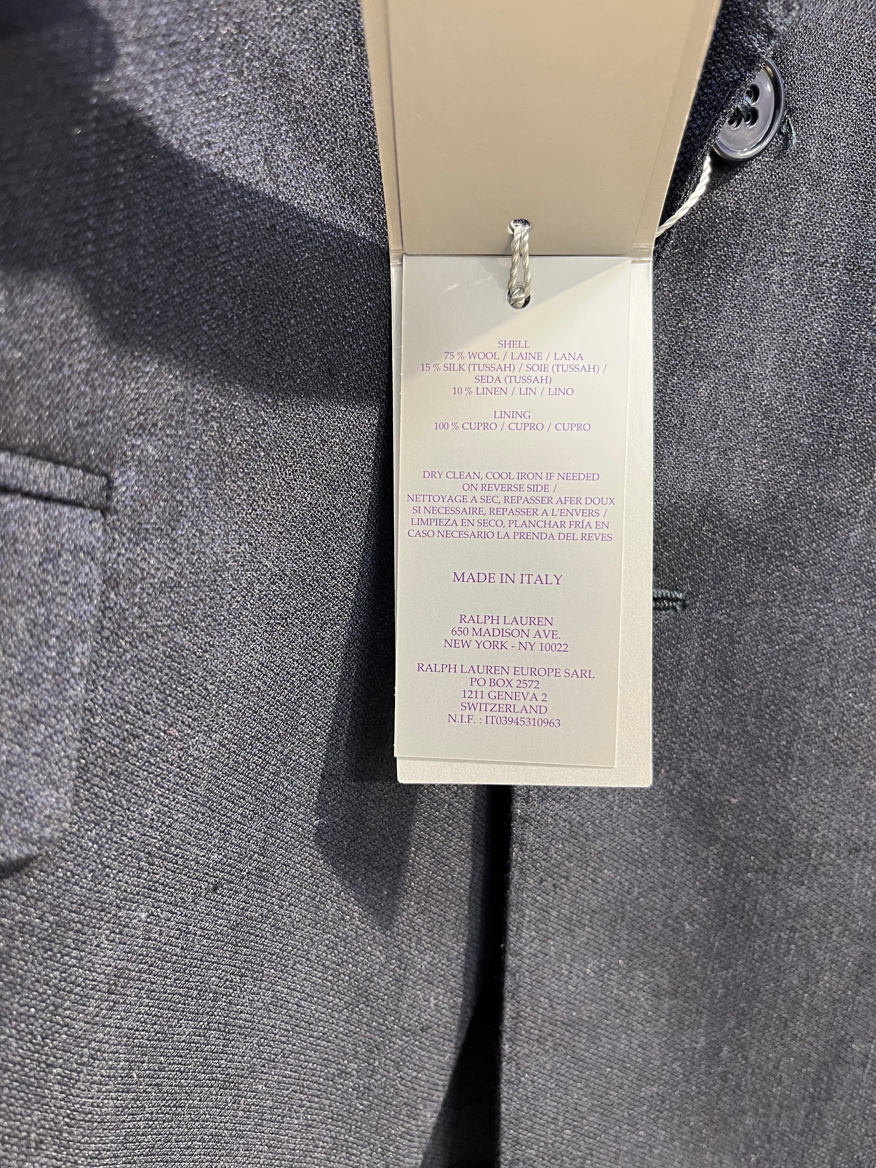 RALPH LAUREN/Jacket/Wool/NVY/PURPLE LABEL BNWT view 5