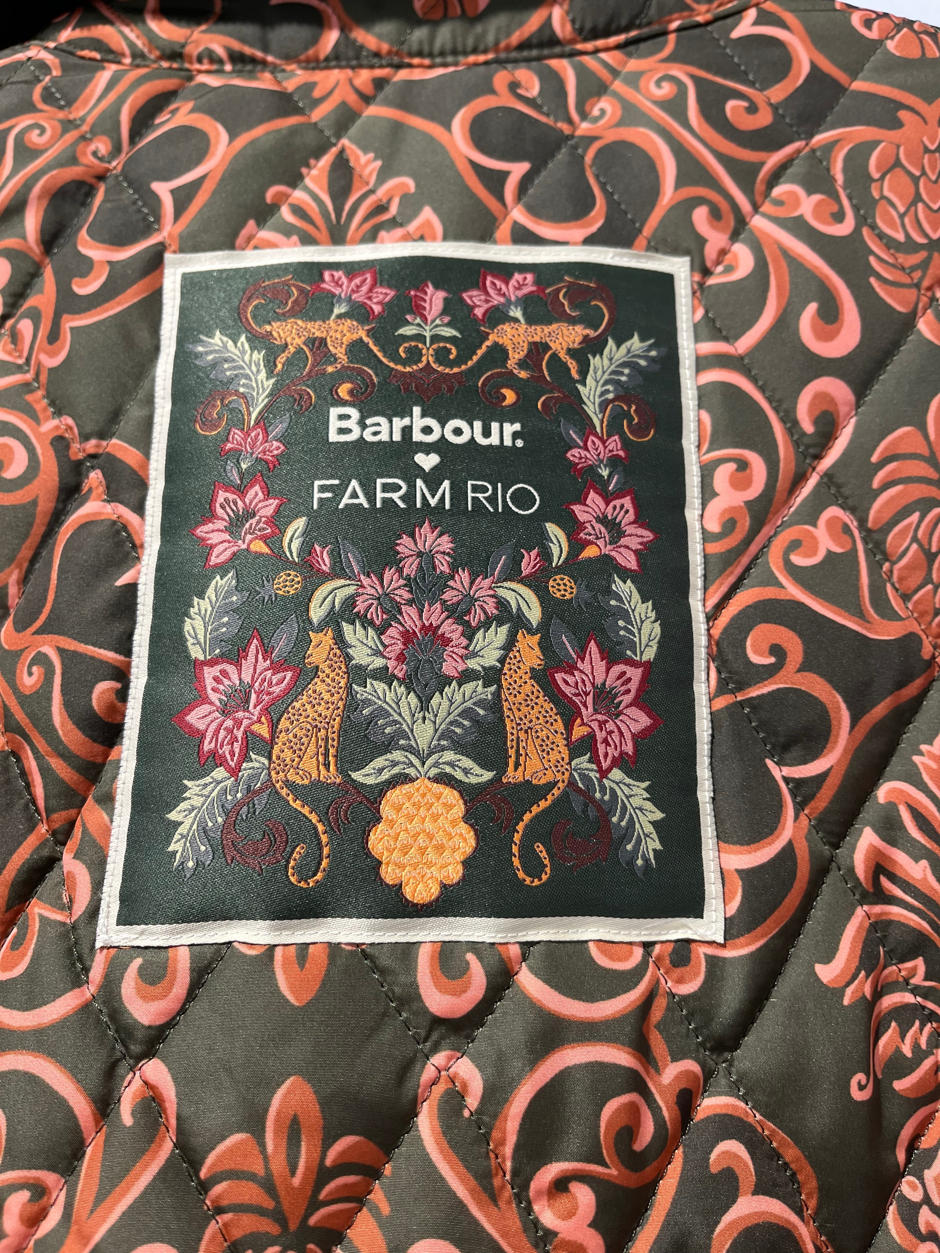 FARM Rio/Barbour/Jacket/S/Floral Pattern/Nylon/GRN/FLORAL QUILTED CROPPED JTK view 10