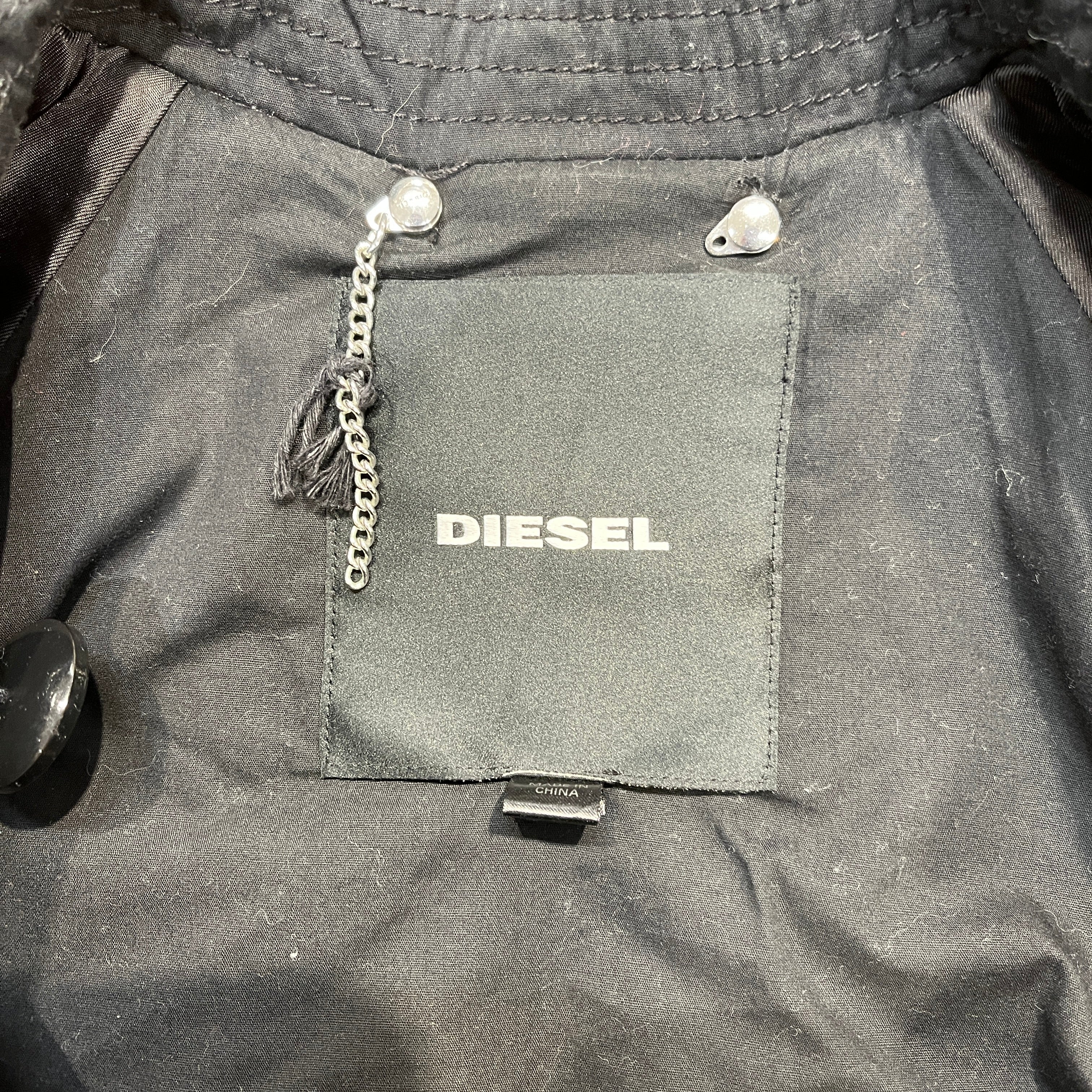DIESEL/Trench Coat/L/Rayon/BLK/ view 3