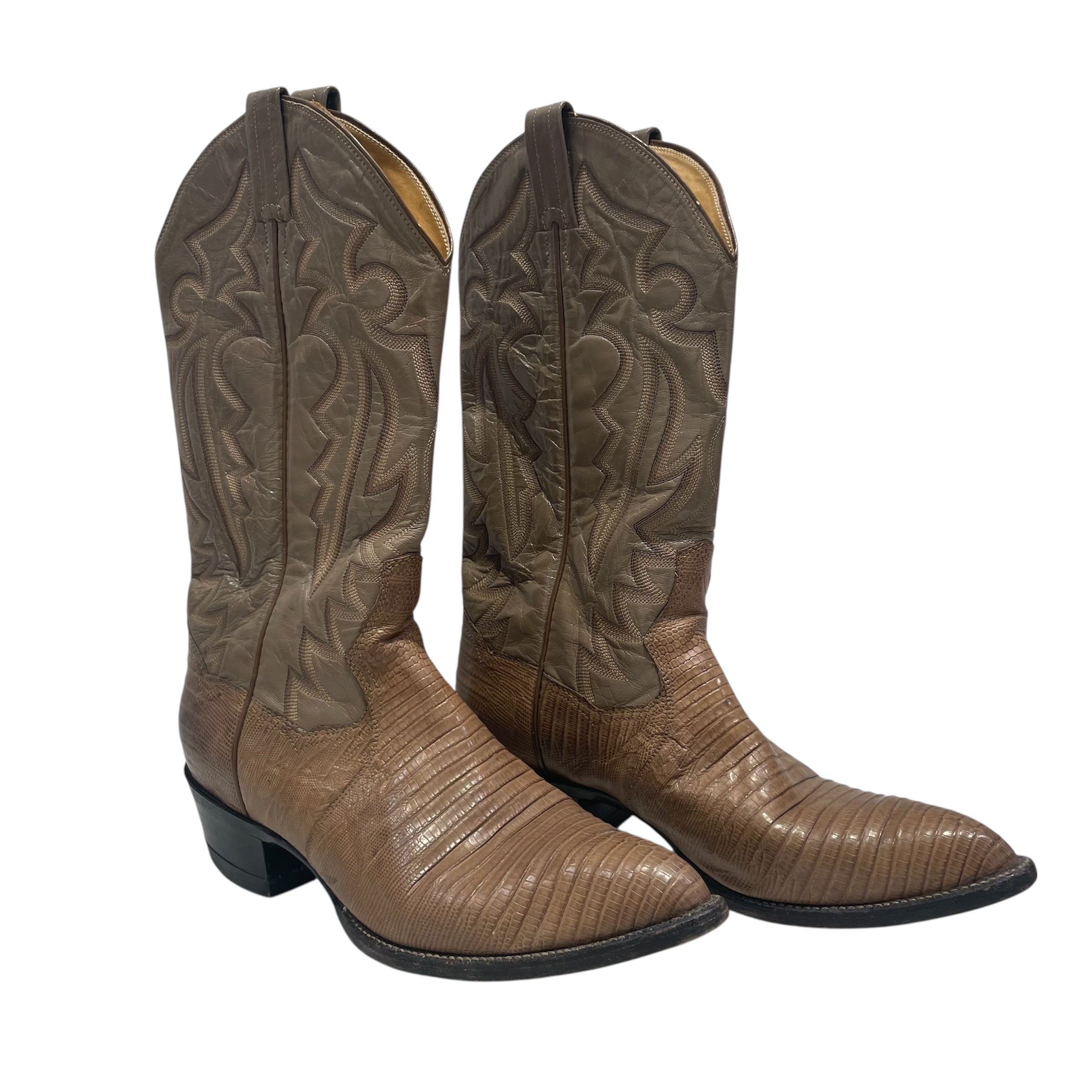 VINTAGE/Cowboy Boots/US 8/Leather/BEG/PANHANDLE SLIM/ MEXICAN view 1