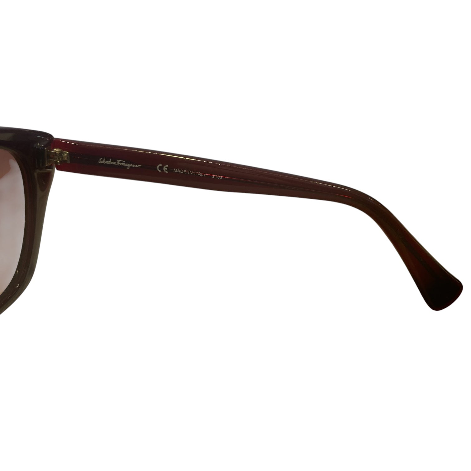 Salvatore Ferragamo/Sunglasses/Plastic/BRW/sunglasses redish view 4