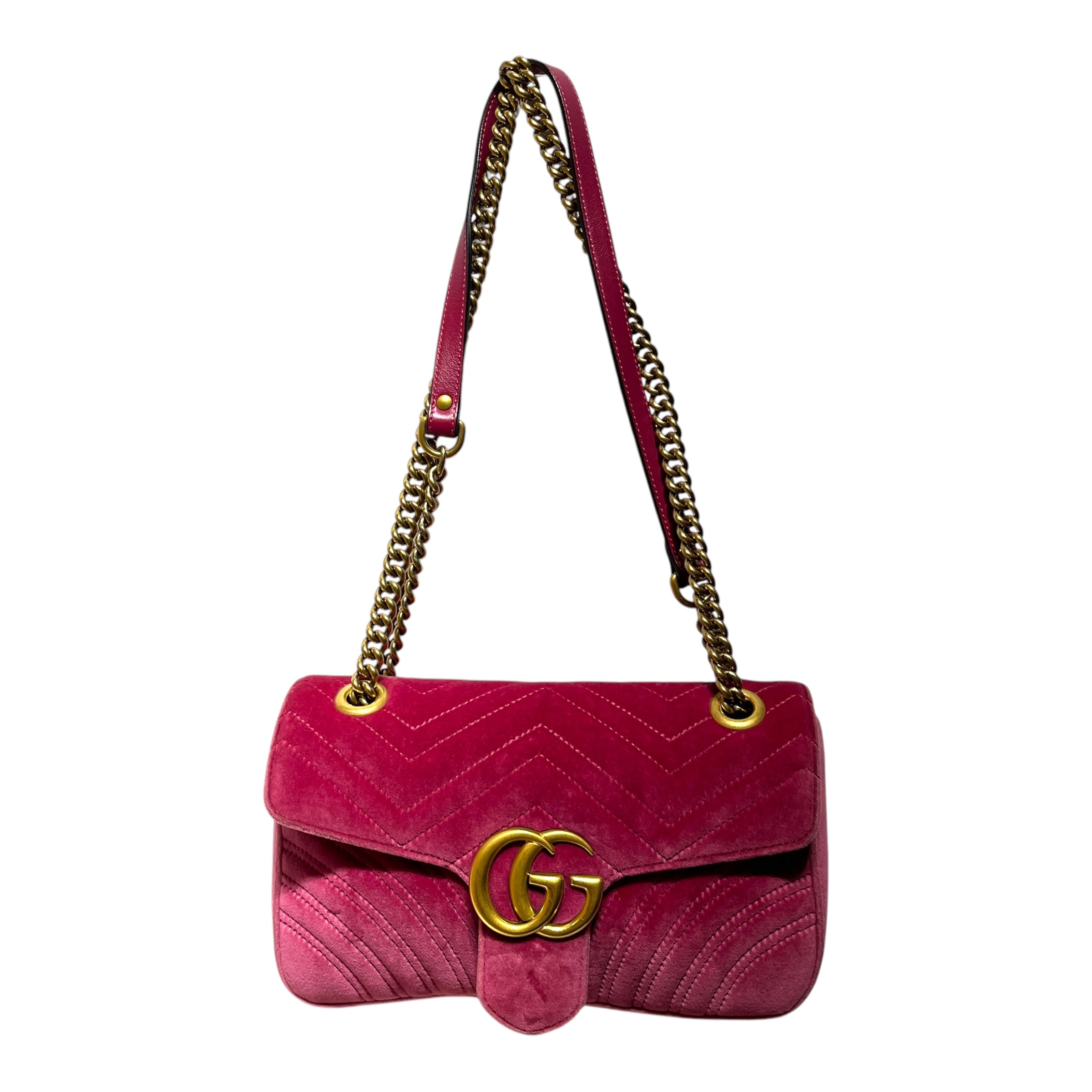 GUCCI/Cross Body Bag/PNK/VELVET GG MARMONT view 1