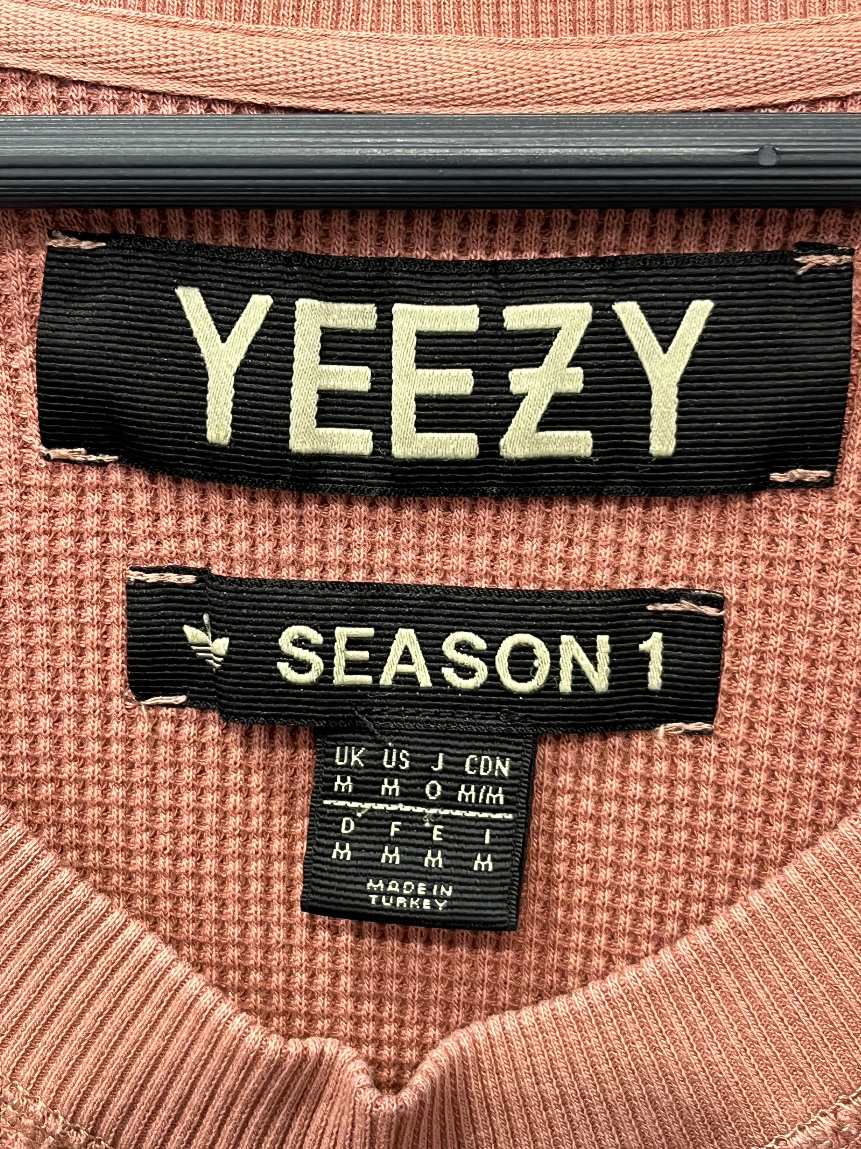 YEEZY/adidas/T-Shirt/M/Cotton/PNK/88387 SS THERMAL/HENLEY view 3
