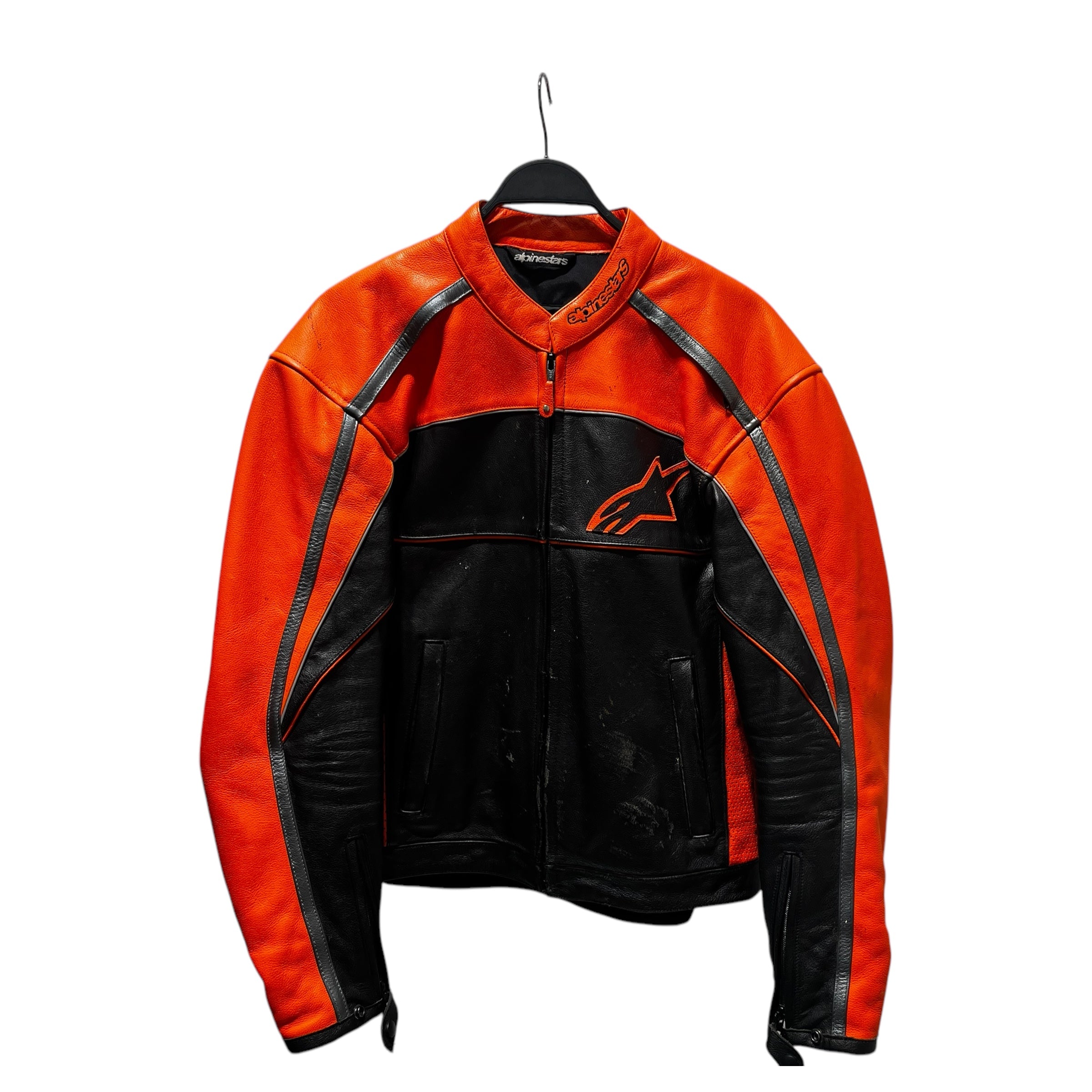 Alpinestars/Leather Jkt/M/Leather/BLK/WITH ORANGE view 1