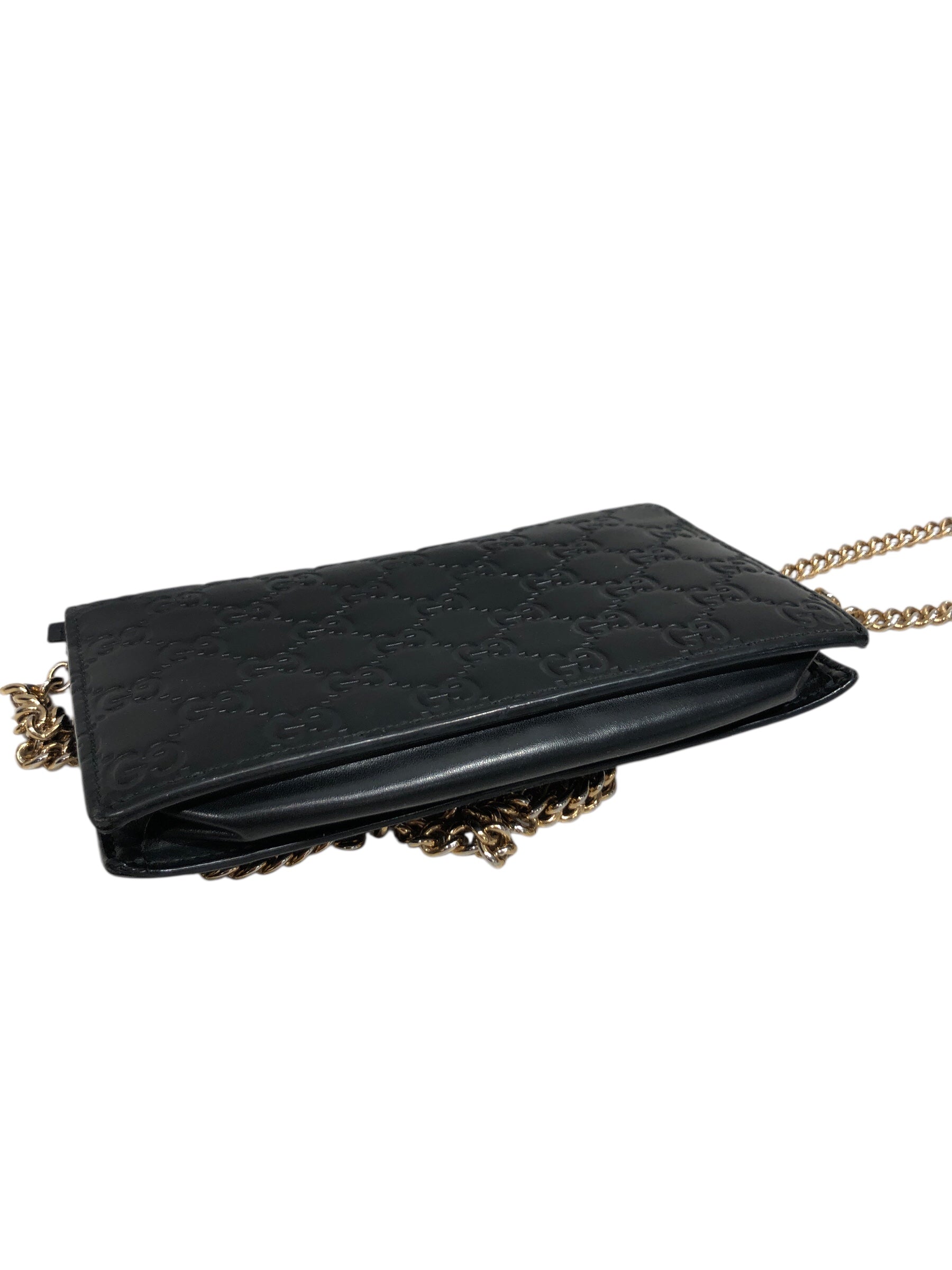 GUCCI/Clutch Bag/Leather/BLK/Long Chain view 3