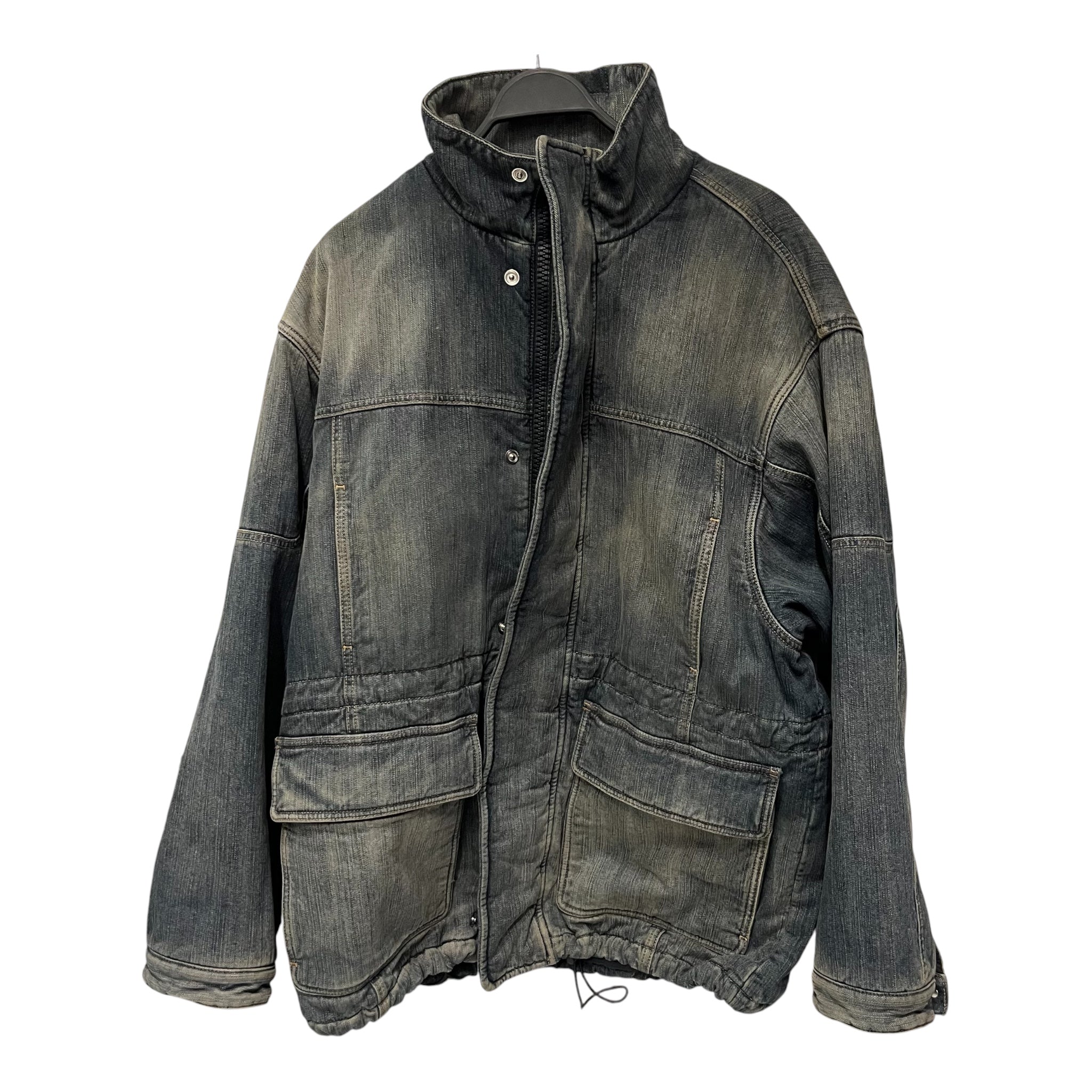 BALENCIAGA/Puffer Jkt/2/Cotton/IDG/light ring distressed view 1