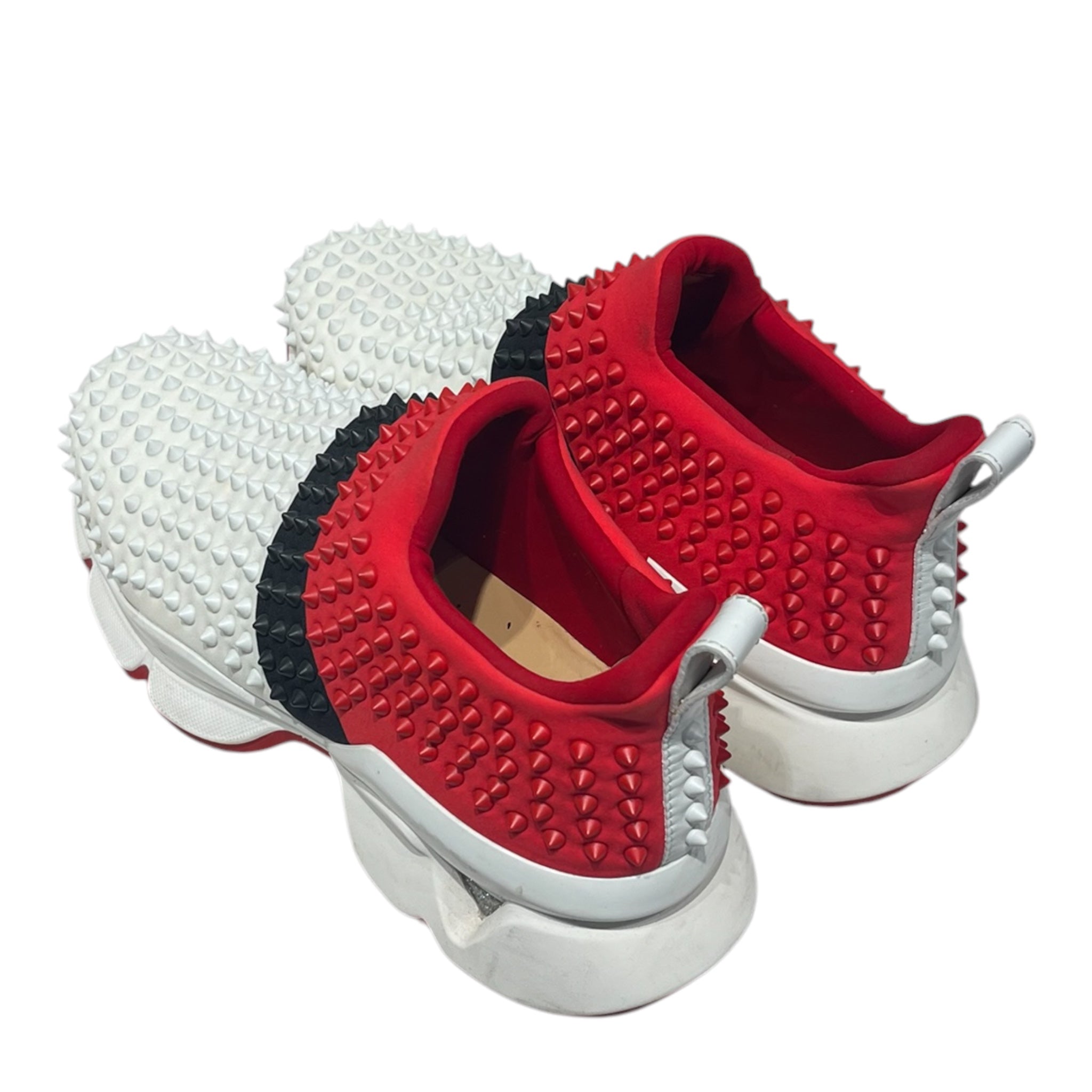 Christian Louboutin/Low-Sneakers/EU 44/MLT/B/W & RED SPIKEY SLIP ONS view 2