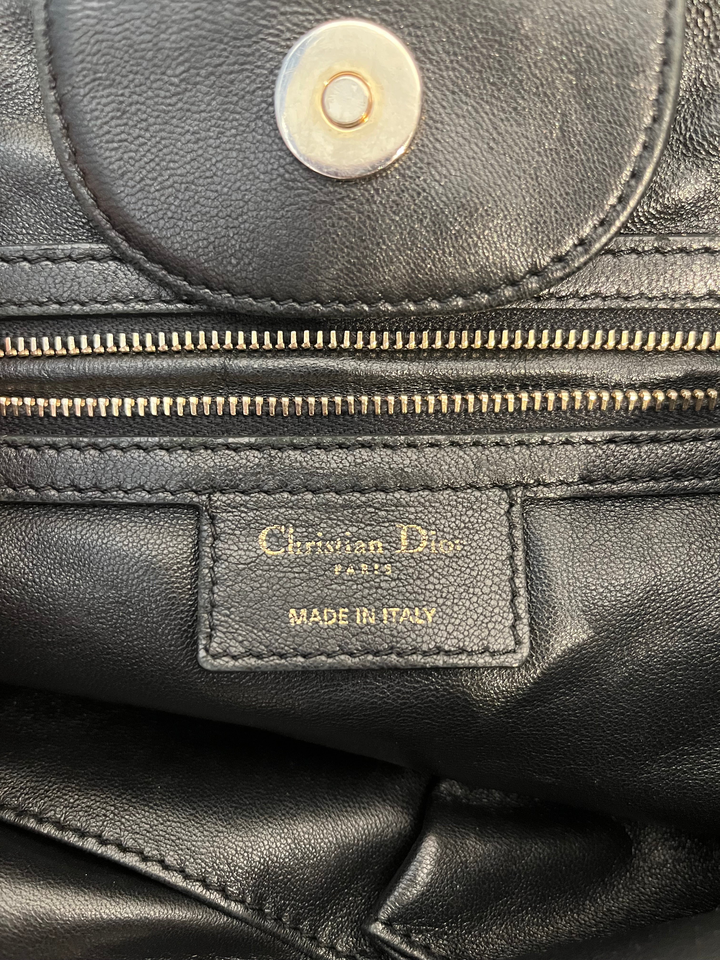 Christian Dior/Tote Bag/Leather/BLK/CANNAGE DELICES GAUFRE view 4