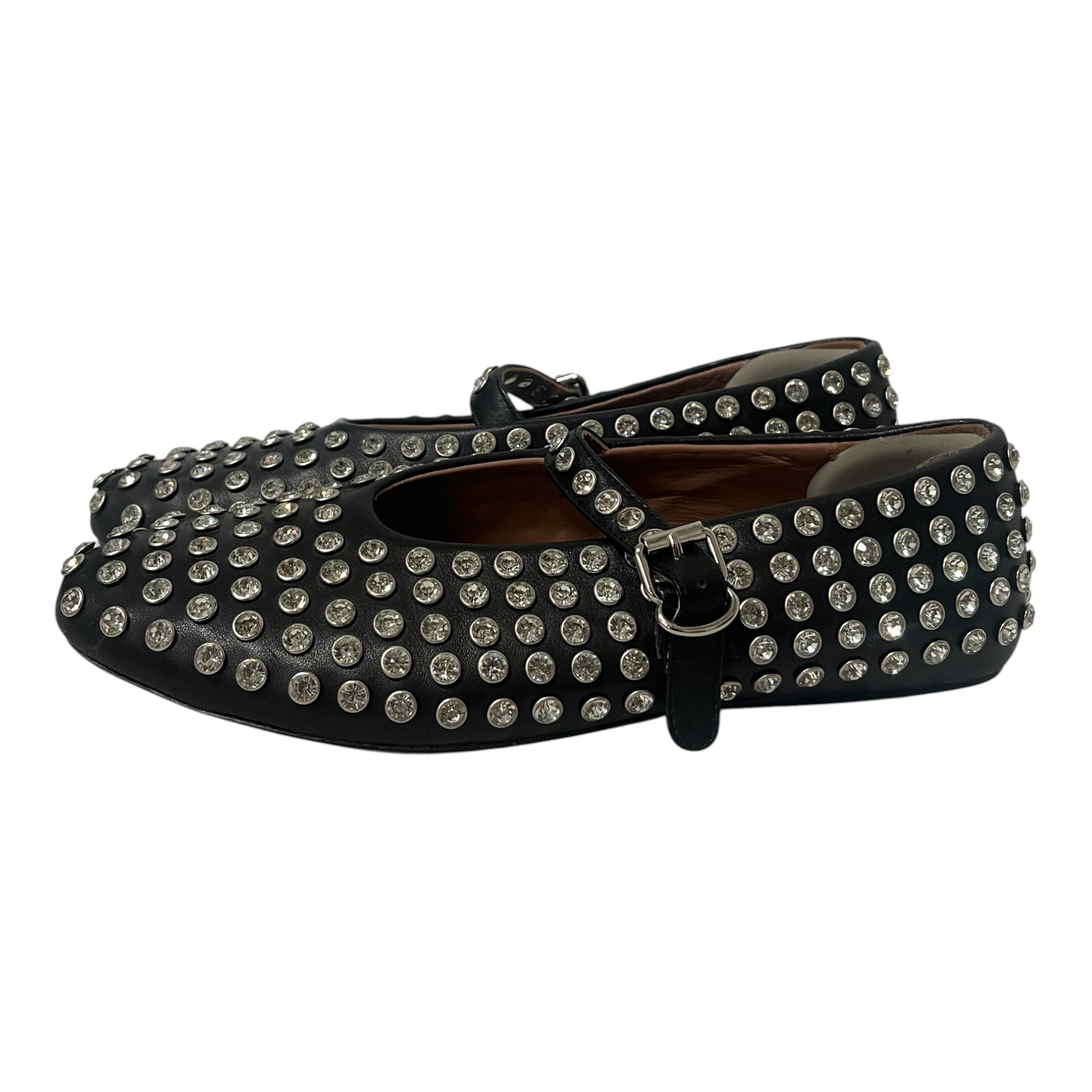 ALAIA/Dress Shoes/EU 41/Leather/BLK/CRYSTAL EMBELLISH BALLET FLATS view 1