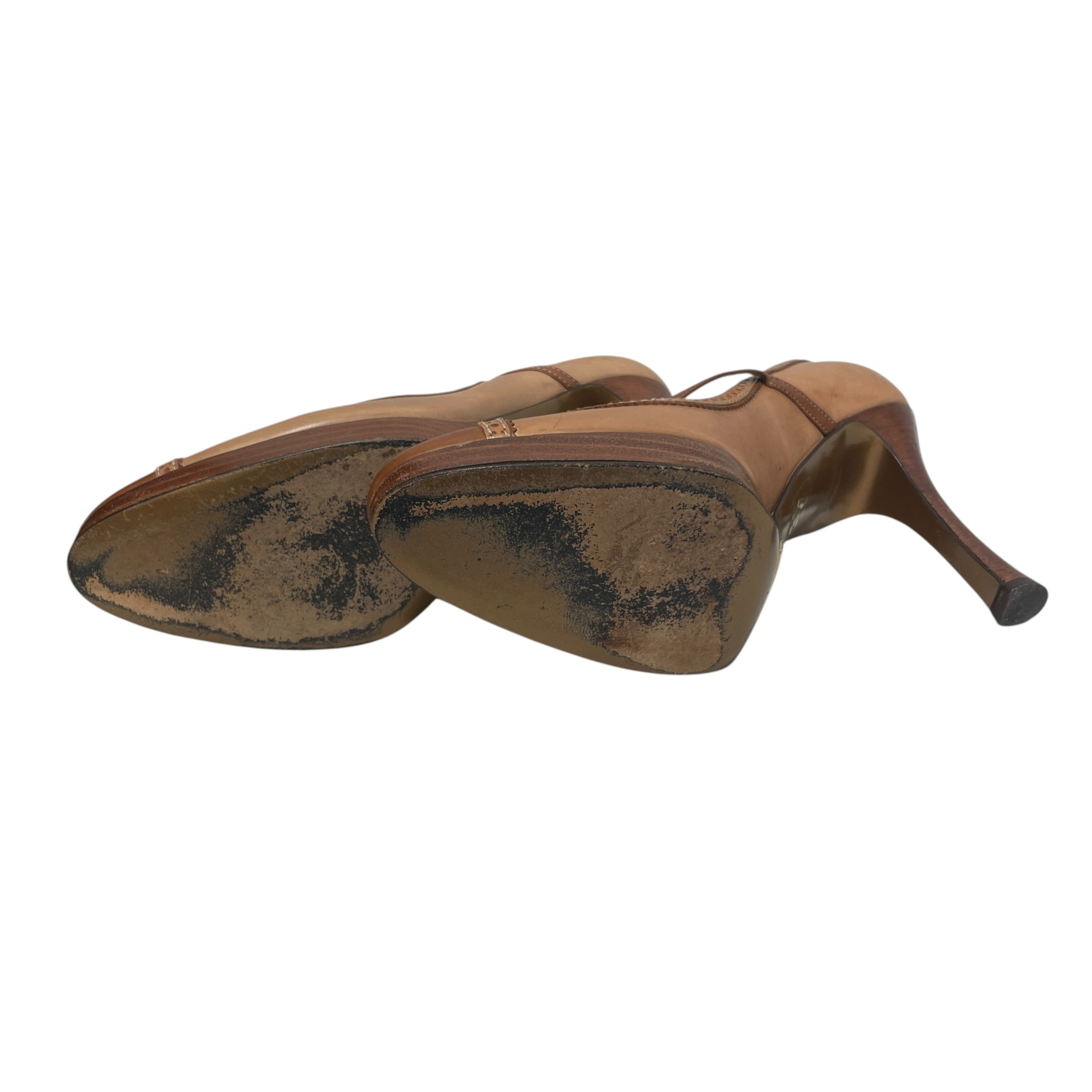DOLCE&GABBANA/Heels/EU 40/Leather/BEG/Slip-on/Mary Jane Brogue-Style Heel view 5